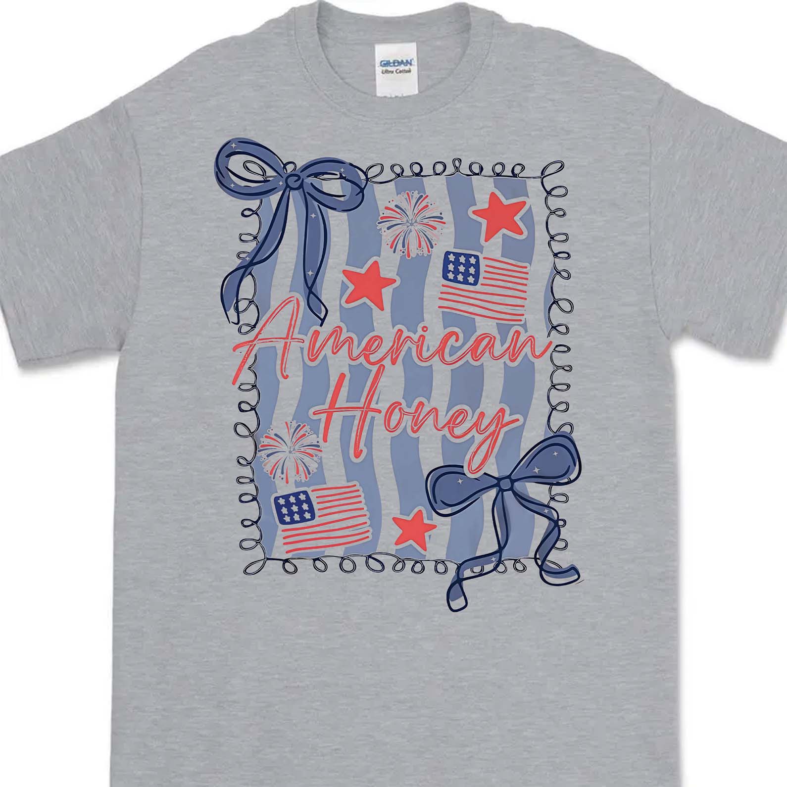 American Honey Coquette Shirt | Preppy 4th Of July T-Shirt | Vintage USA Shirt | Land Of The Free Tee | Independence Day Shirt 682472