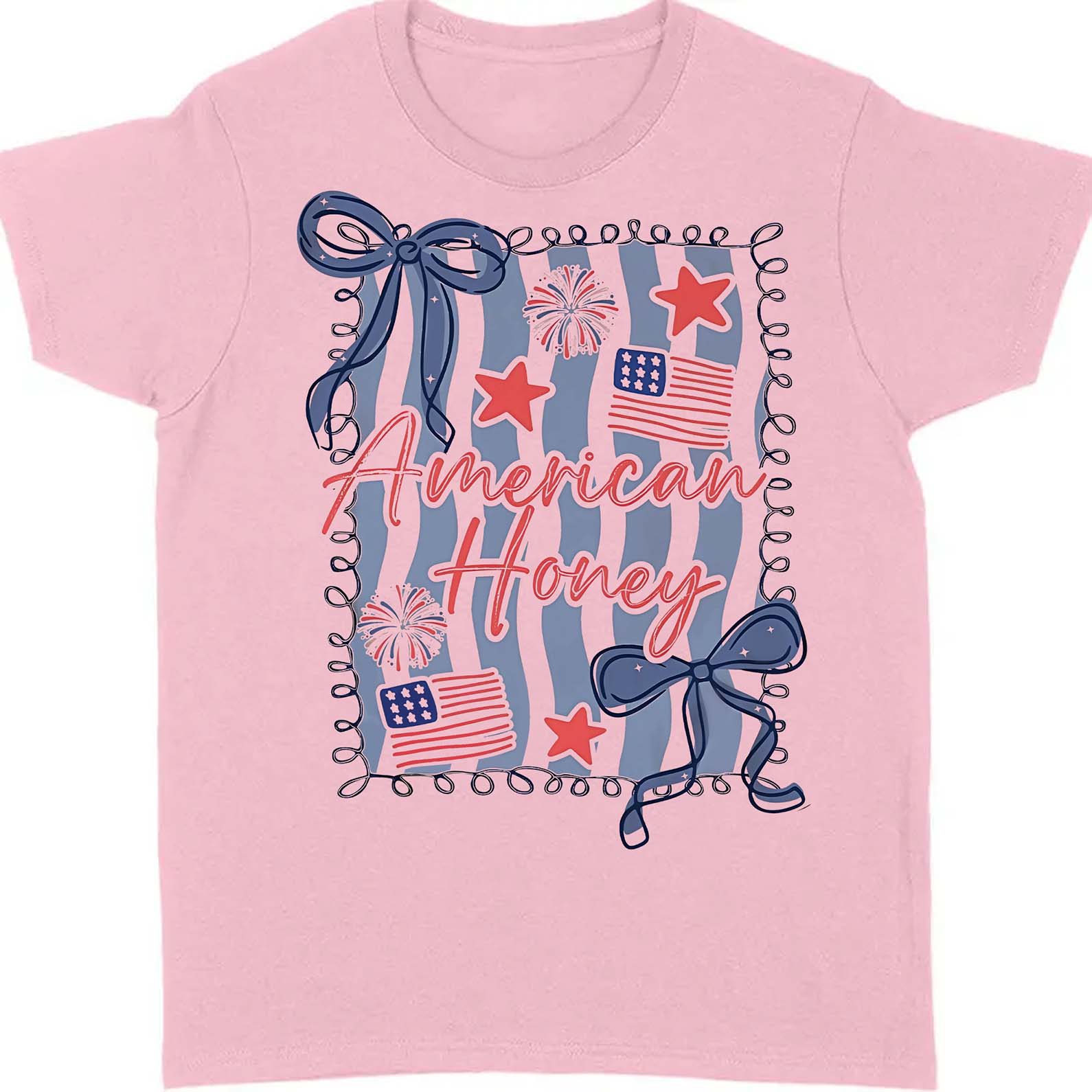 American Honey Coquette Shirt | Preppy 4th Of July T-Shirt | Vintage USA Shirt | Land Of The Free Tee | Independence Day Shirt 682472