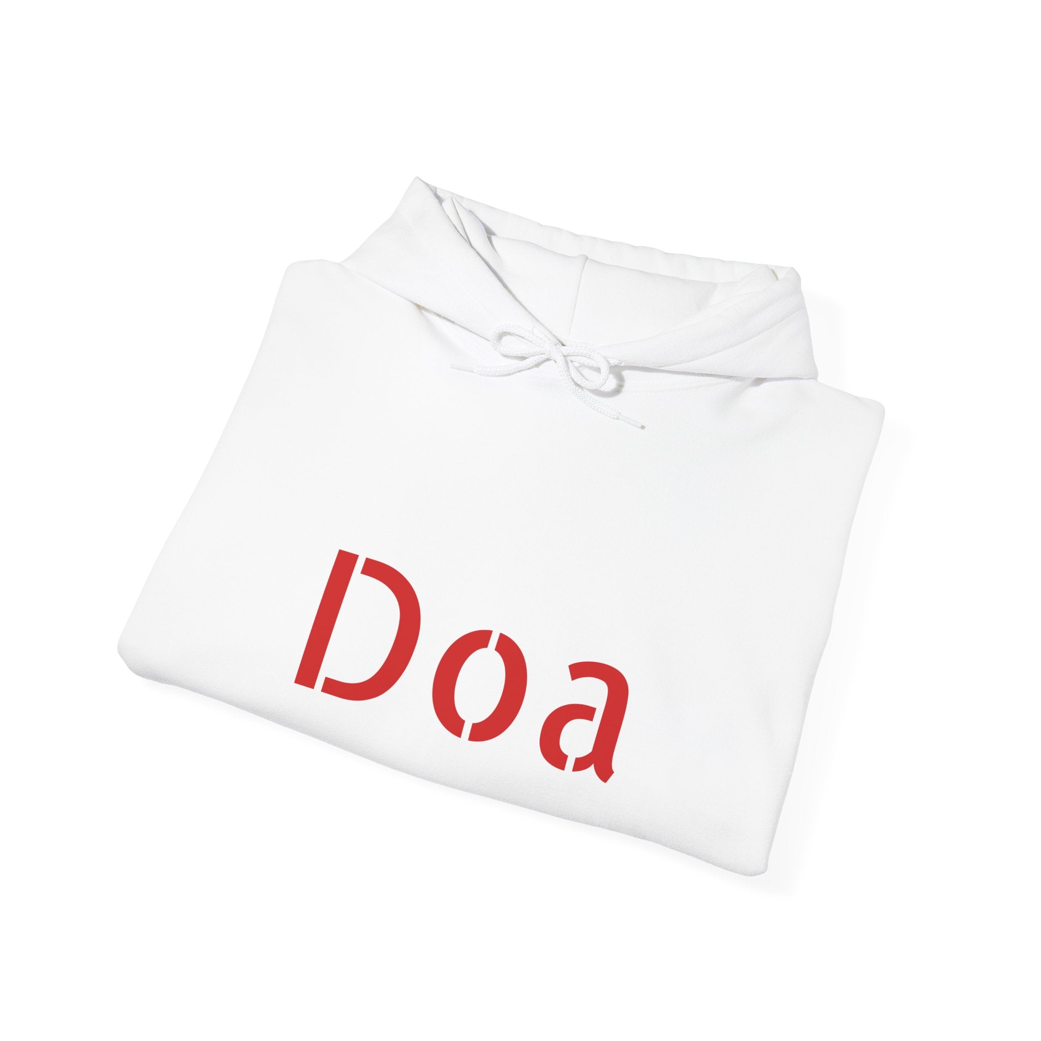 Doa Hoodie — Minimal Red Text Prayer-Inspired Pullover