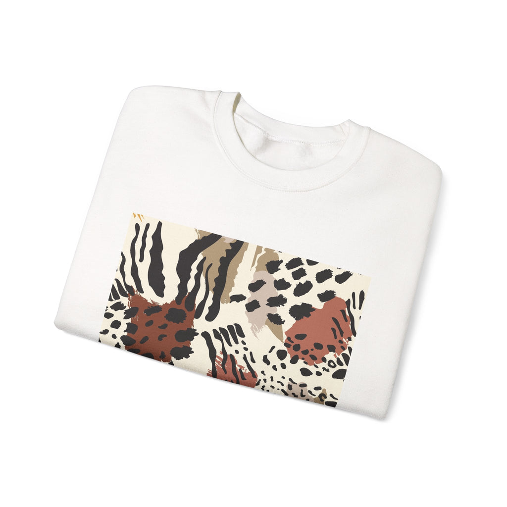 Wild Animal Print Crewneck Sweatshirt