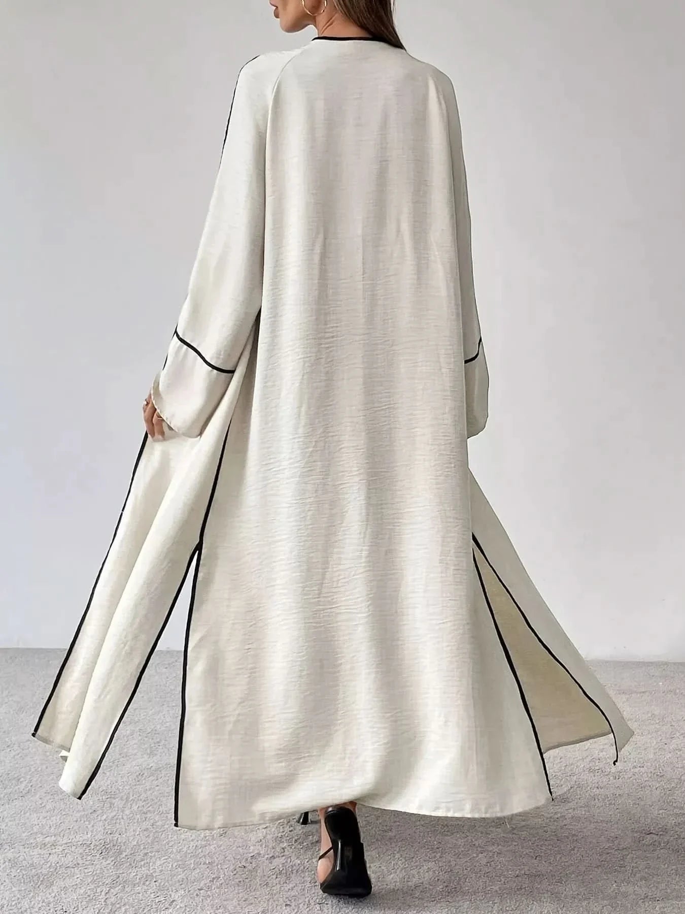 Contrast Trim Cardigan And Pants Set Two Piece Polyester Imported