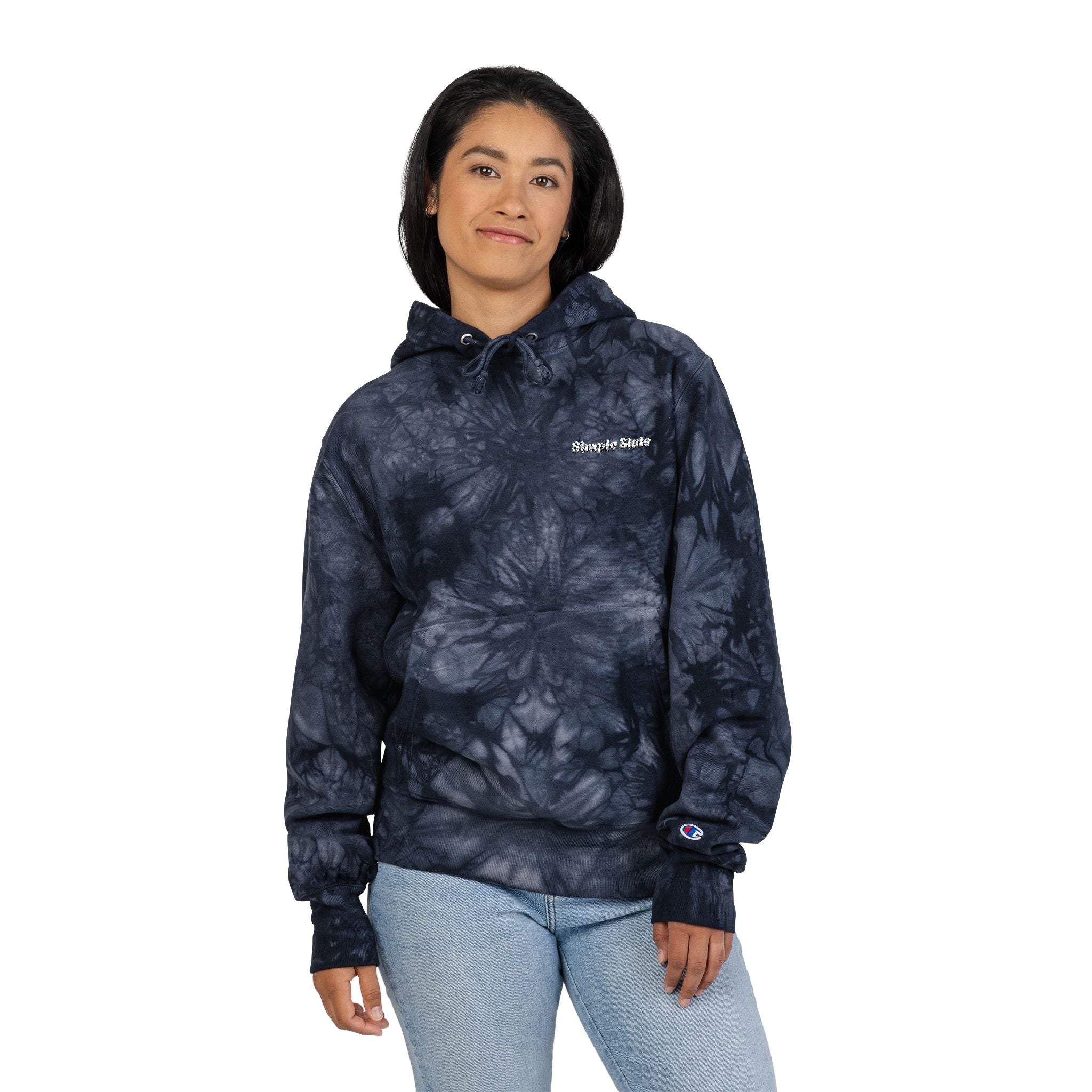 Unisex Tie-Dye Hoodie with Embroidery - Stylish and Cozy Fashion Statement