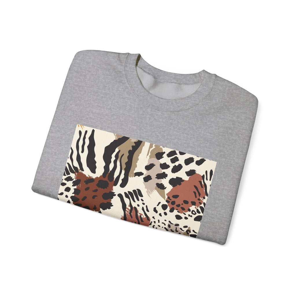 Wild Animal Print Crewneck Sweatshirt