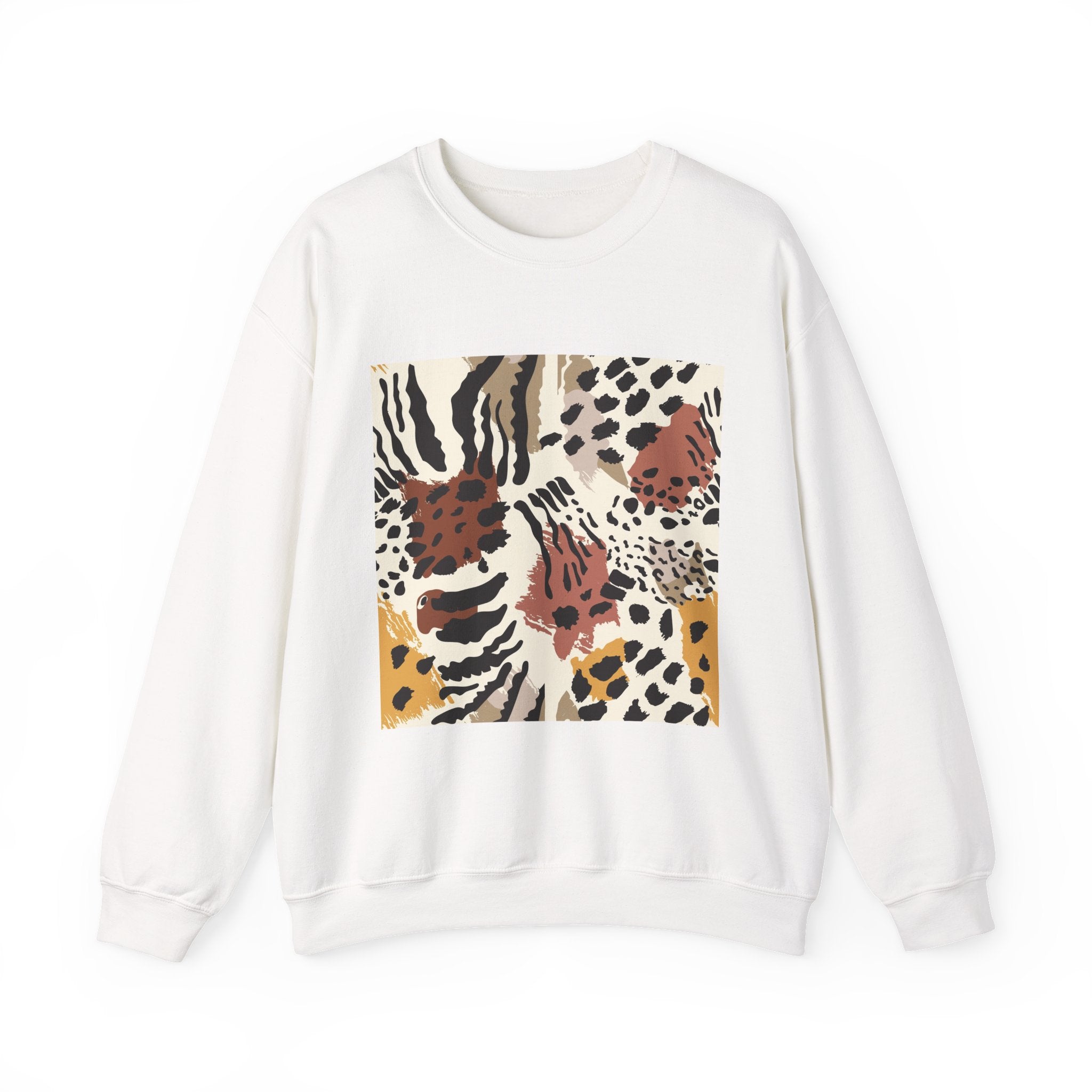 Wild Animal Print Crewneck Sweatshirt