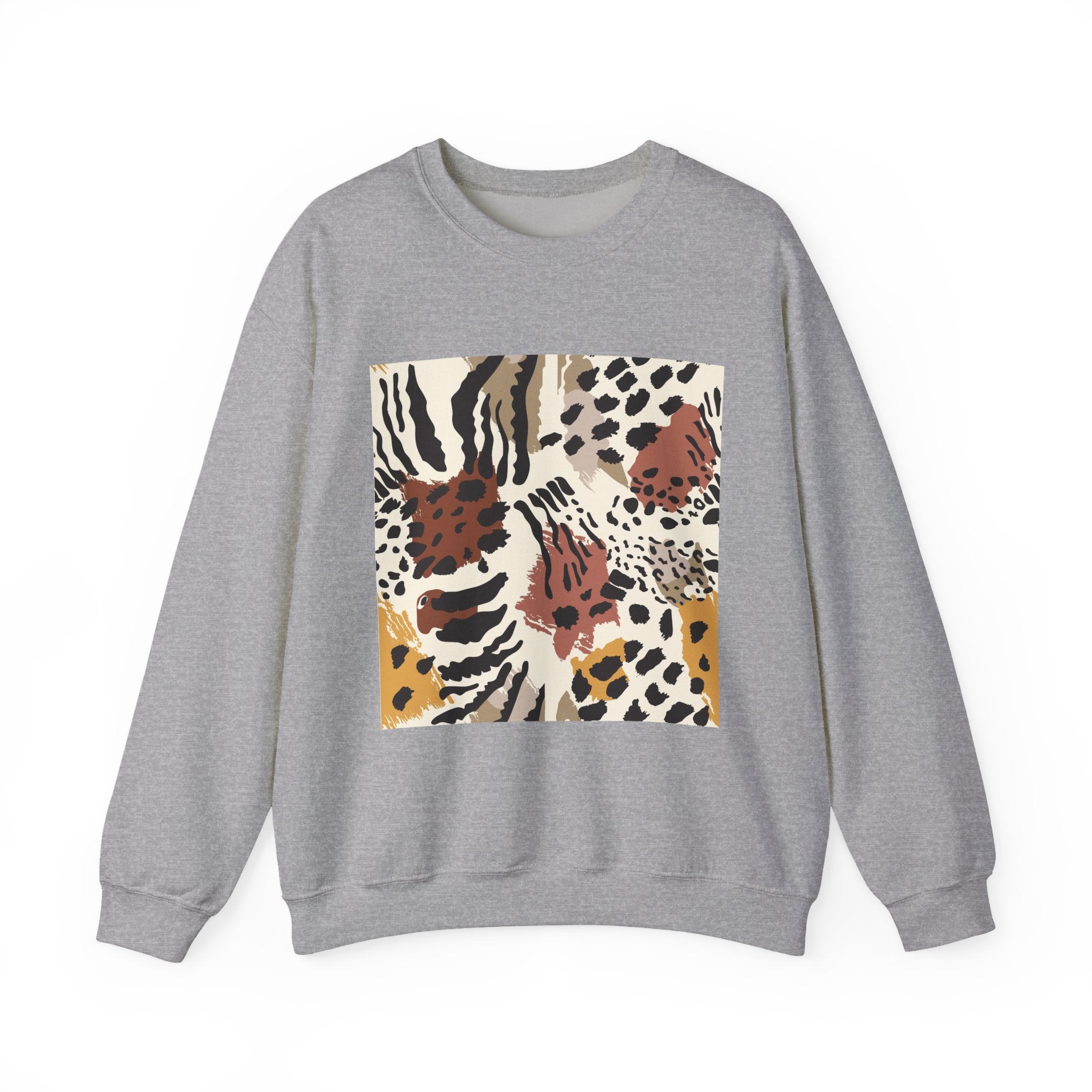 Wild Animal Print Crewneck Sweatshirt