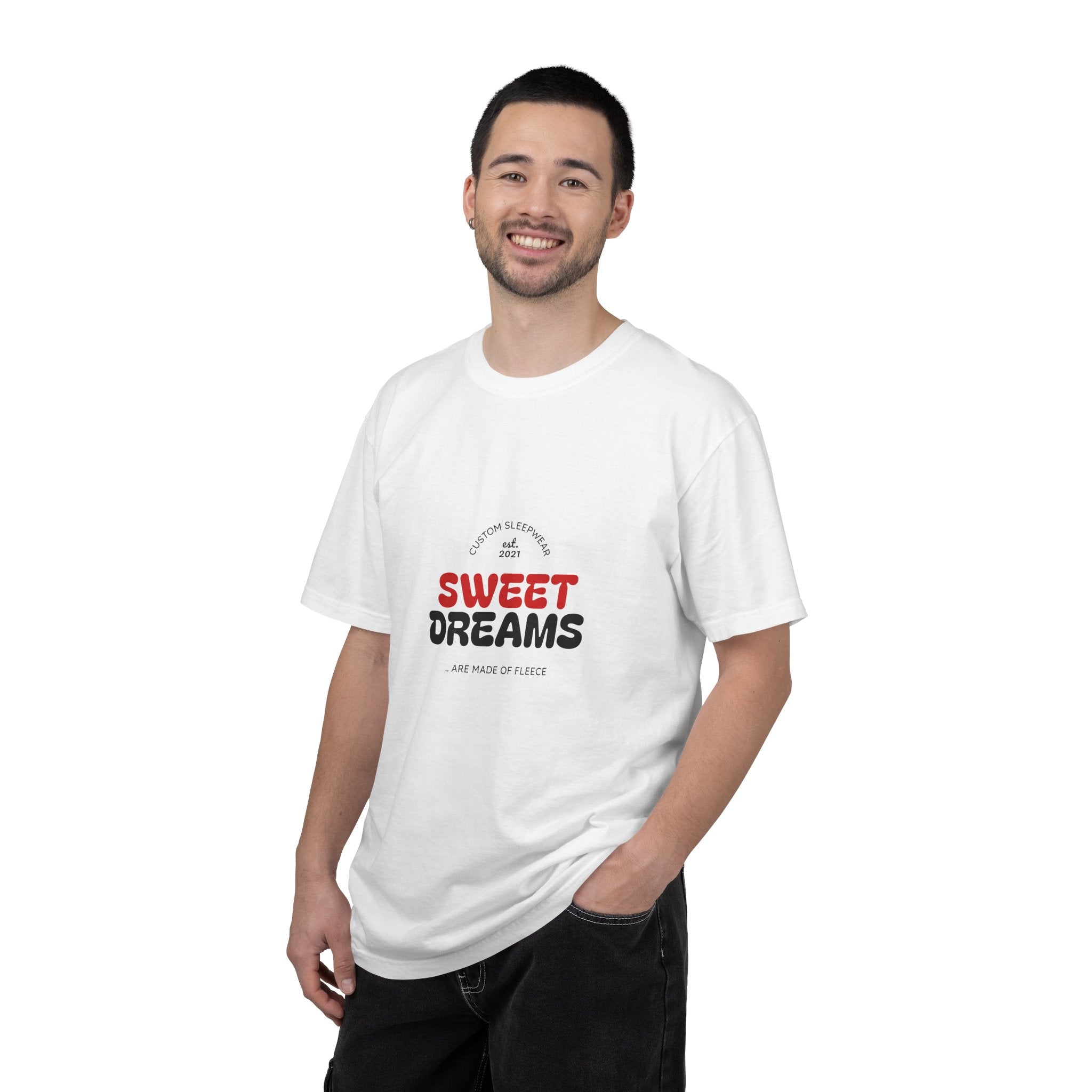 Sweet Dreams T-Shirt — Retro Red & Black Typography Sleep Tee