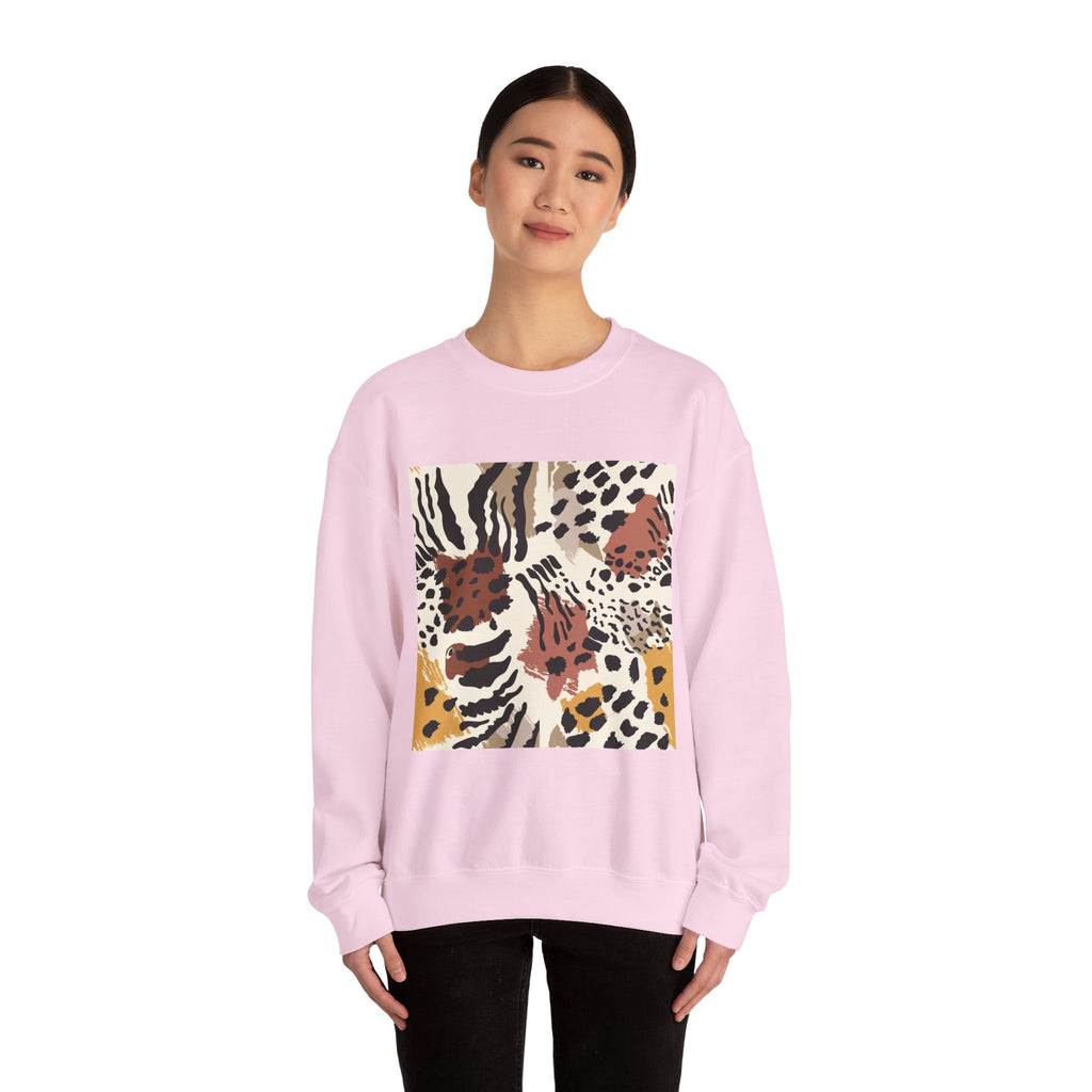 Wild Animal Print Crewneck Sweatshirt
