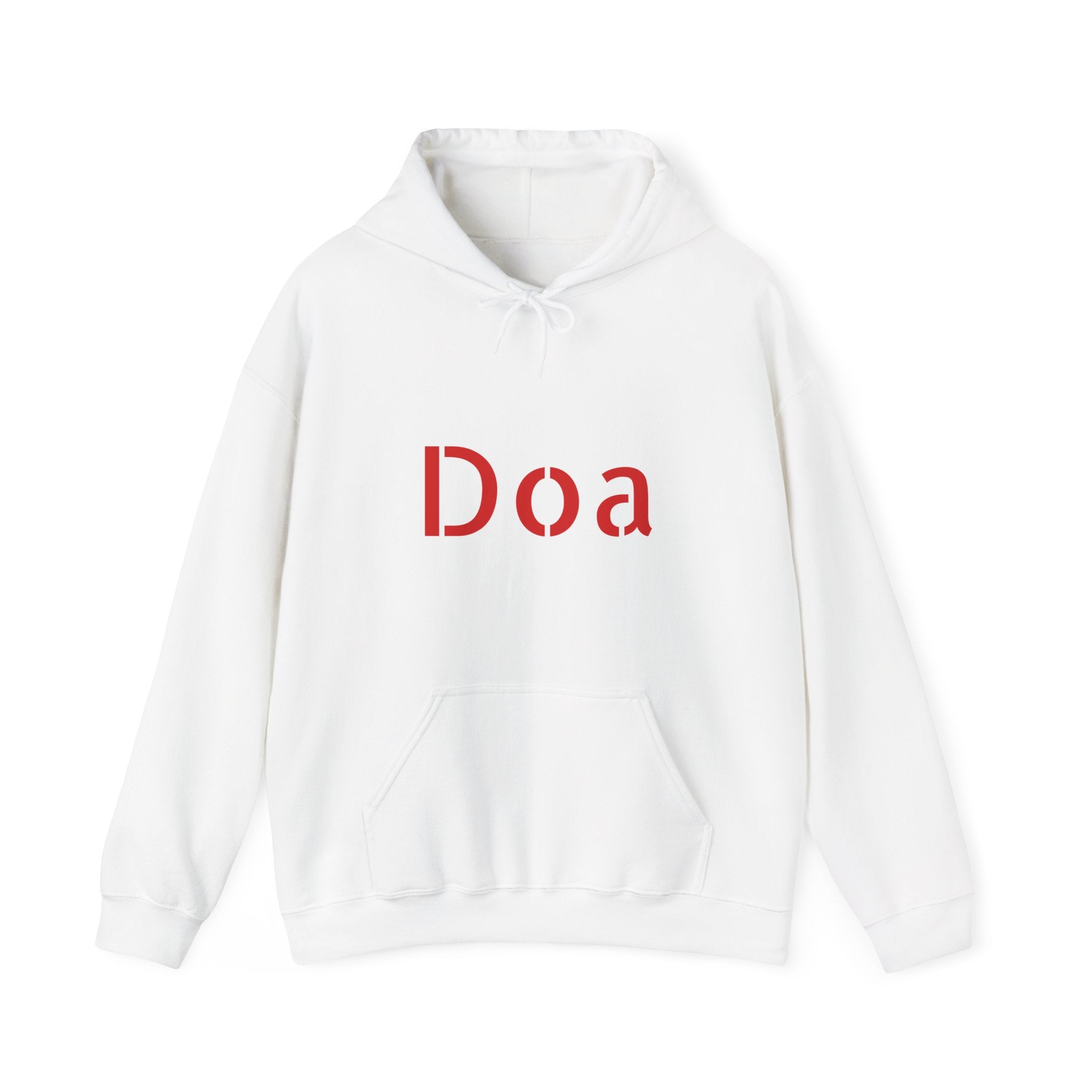Doa Hoodie — Minimal Red Text Prayer-Inspired Pullover