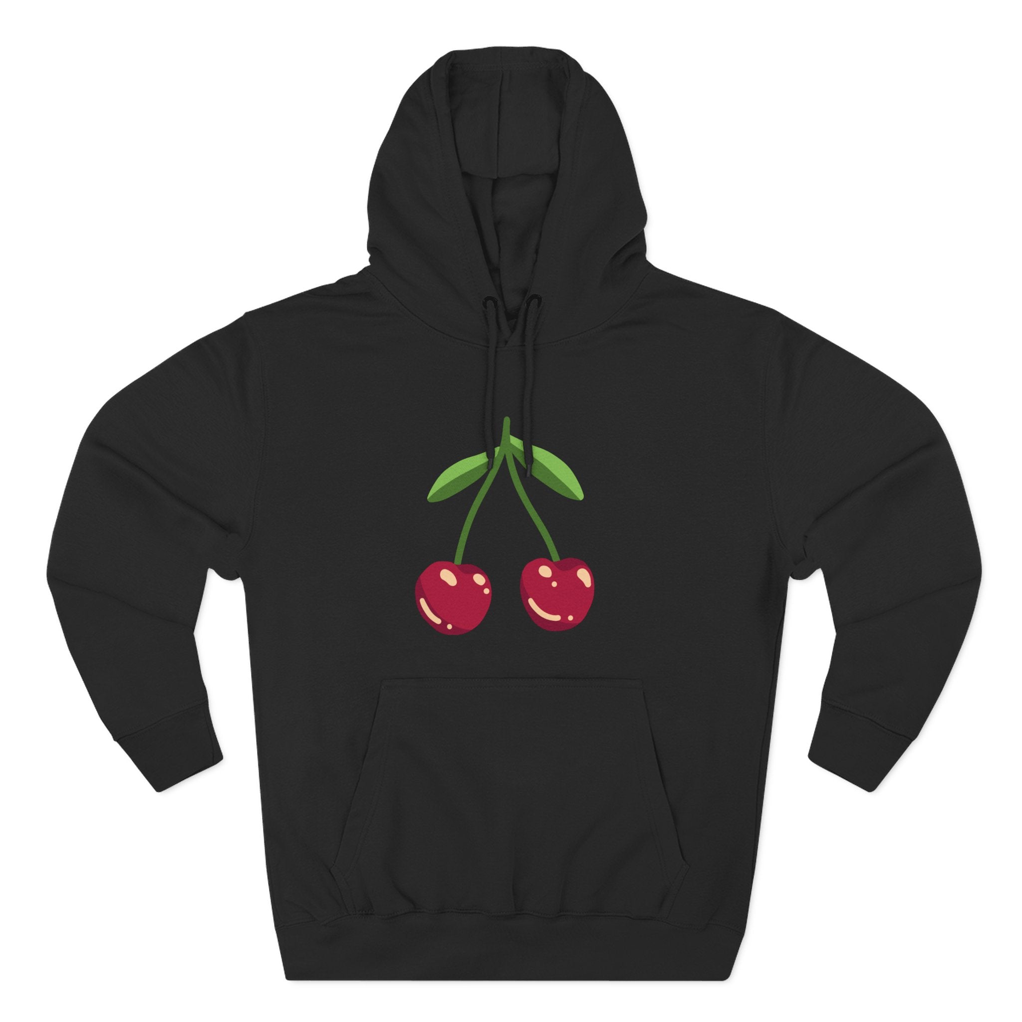 Cherry Graphic Hoodie — Cute Double Cherry Fleece Pullover