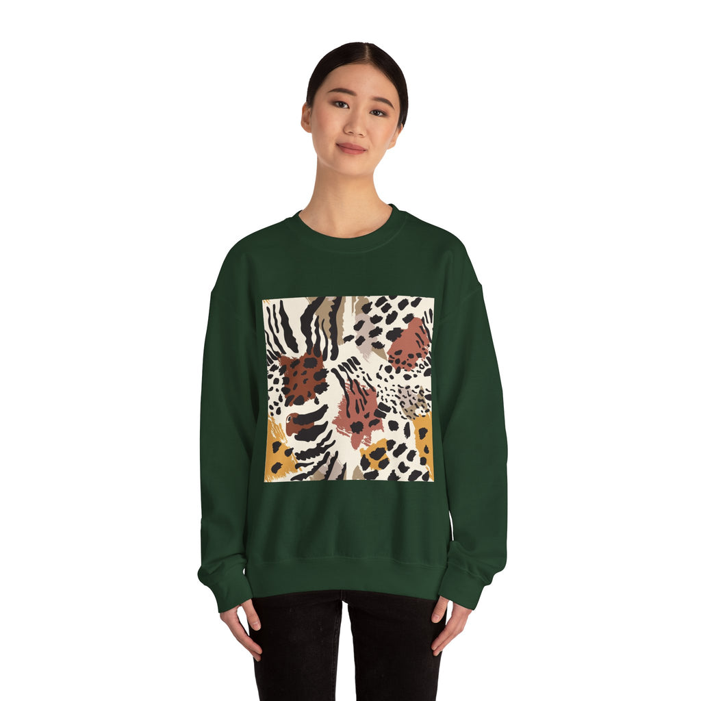 Wild Animal Print Crewneck Sweatshirt
