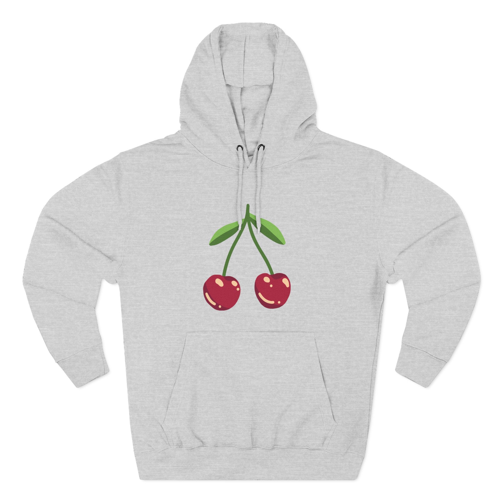 Cherry Graphic Hoodie — Cute Double Cherry Fleece Pullover
