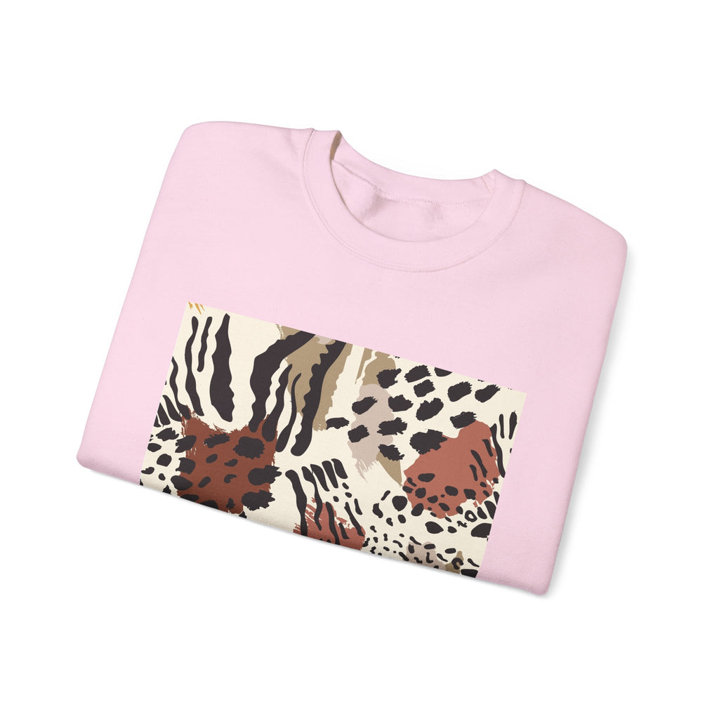 Wild Animal Print Crewneck Sweatshirt