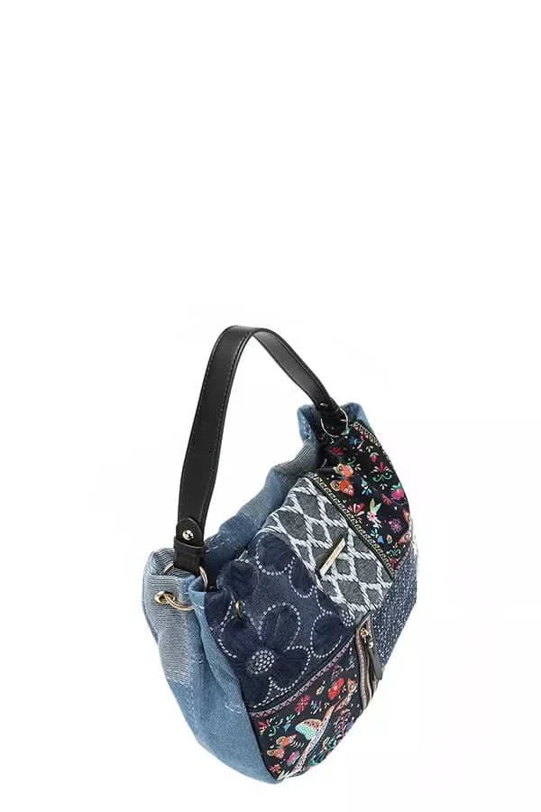Nicole Lee Bosque De Amor Denim Hobo Bag Slouchy Chic