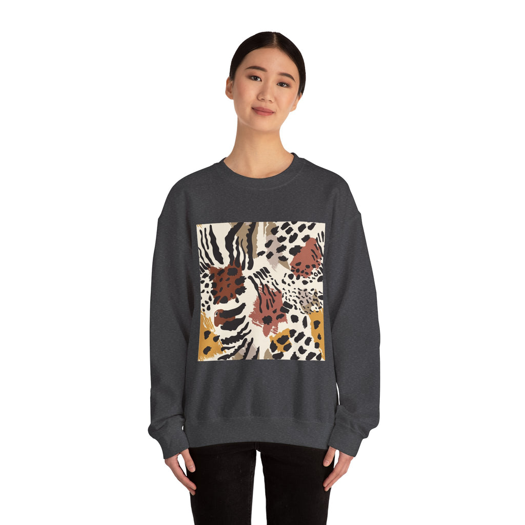 Wild Animal Print Crewneck Sweatshirt