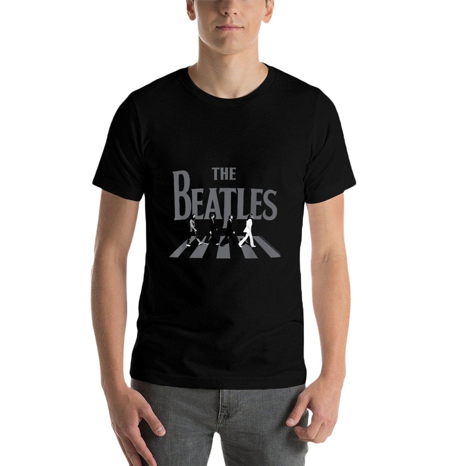 The Beatles - Abbey Road Greyscale Album Cover Wrinkle-resistant T-Shirt