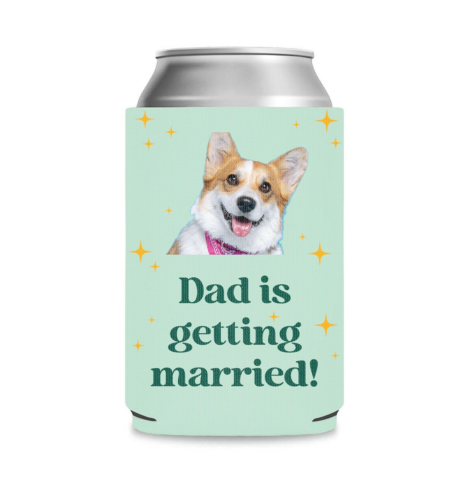 Personalized Dad Is Getting Married Can Cooler | Custom Dog Face Father’s Day Gift | Can Cooler Gift For Dad 682428