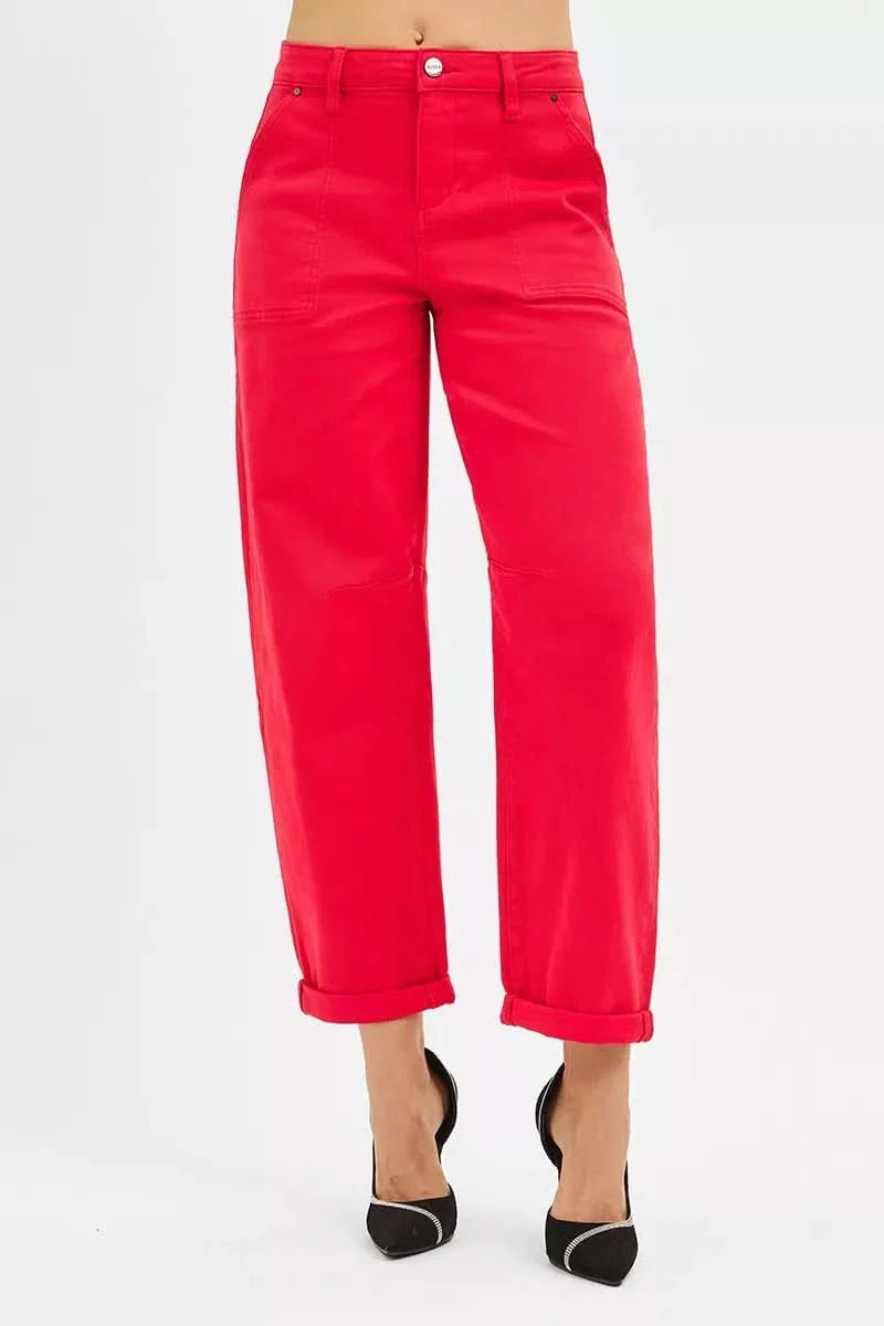 Risen High Rise Ankle Cuffed Barrel Pants Chic Everyday