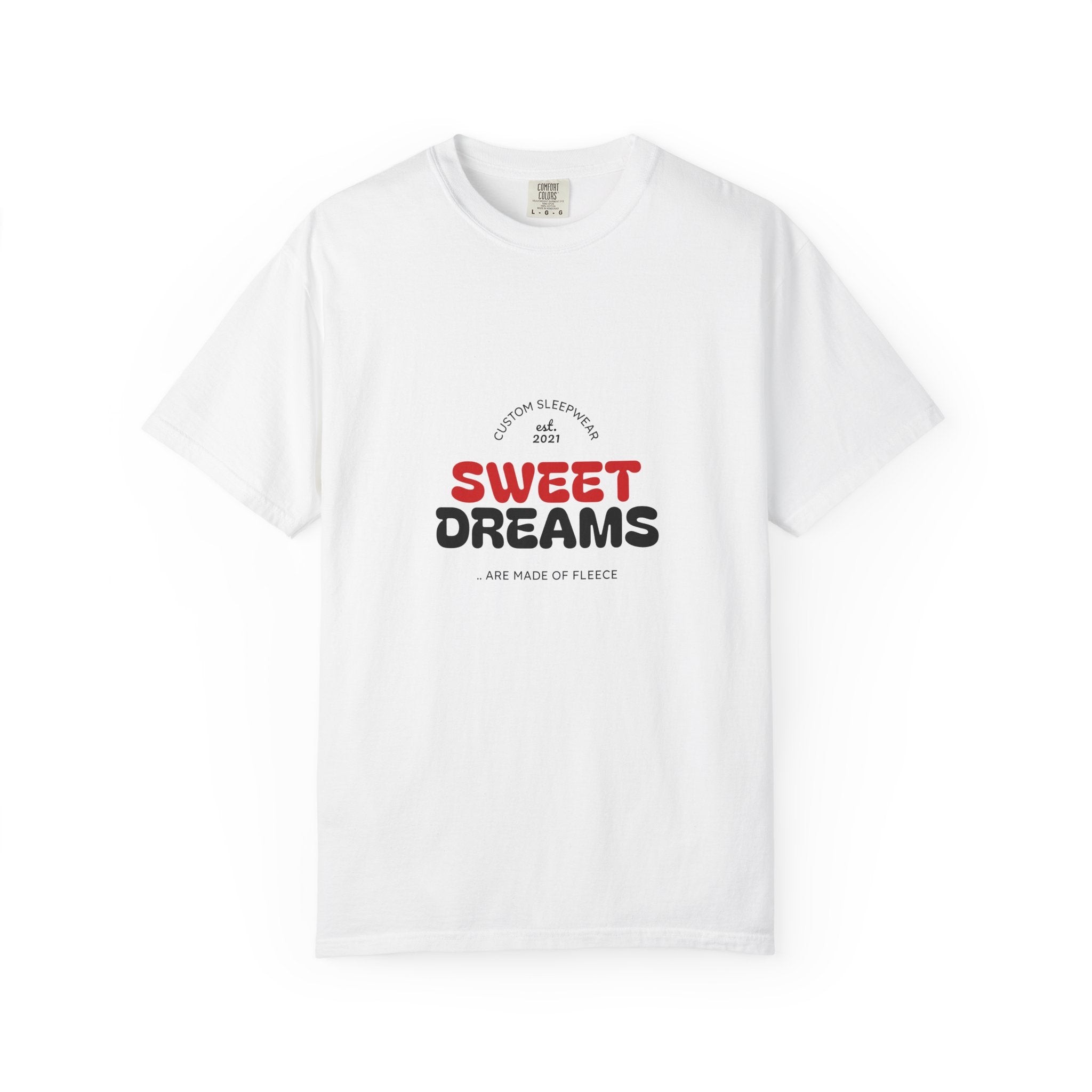 Sweet Dreams T-Shirt — Retro Red & Black Typography Sleep Tee