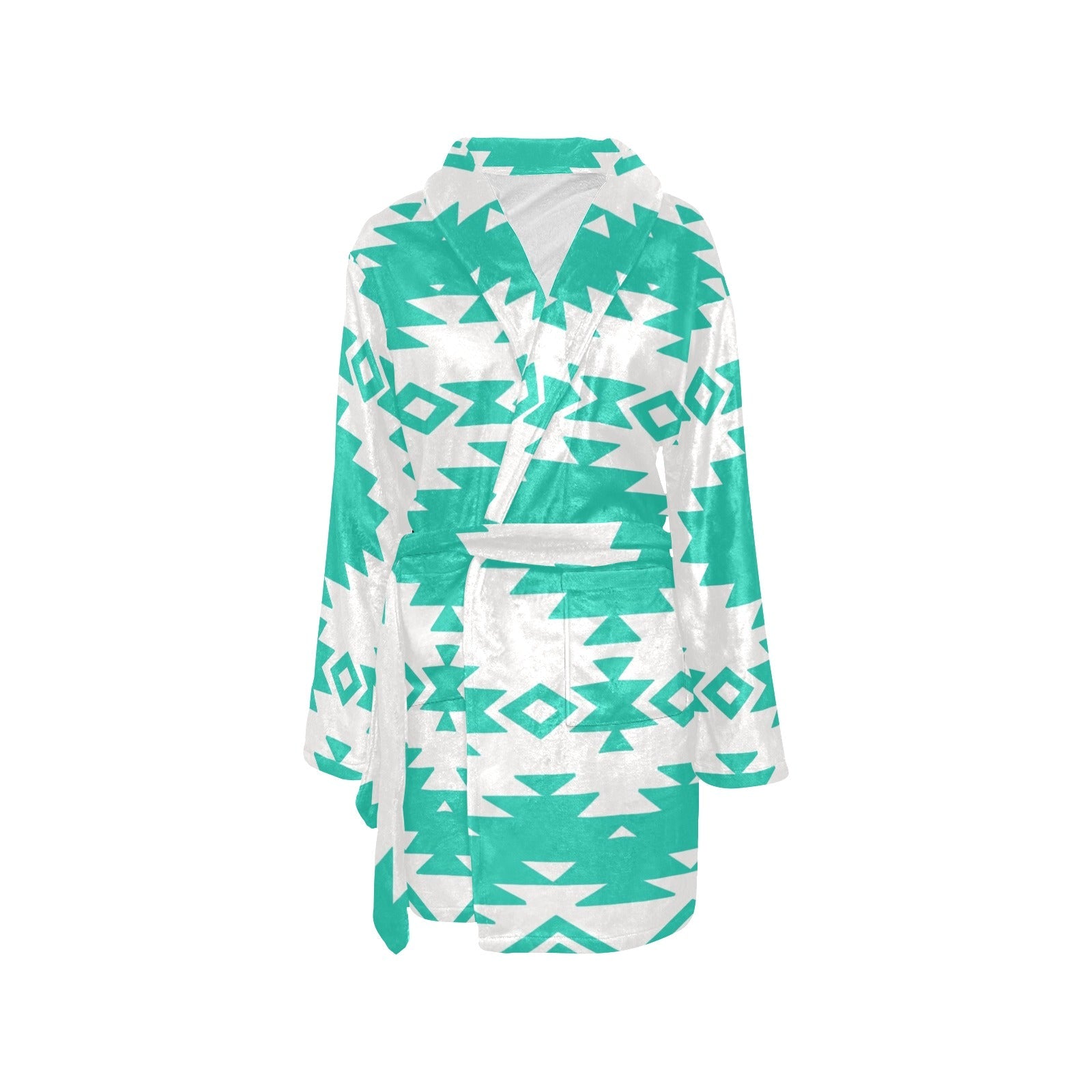 Turquoise Aztec Women's Western Bath Robe