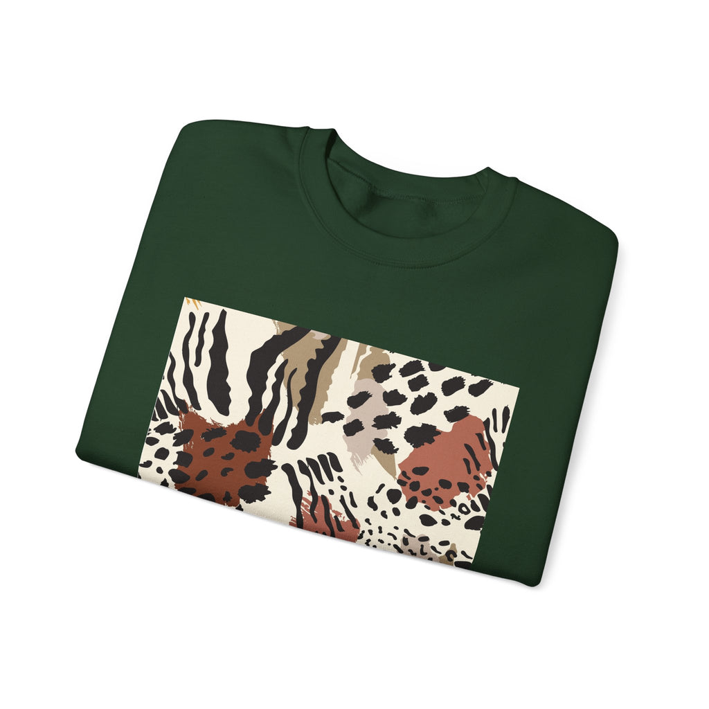 Wild Animal Print Crewneck Sweatshirt