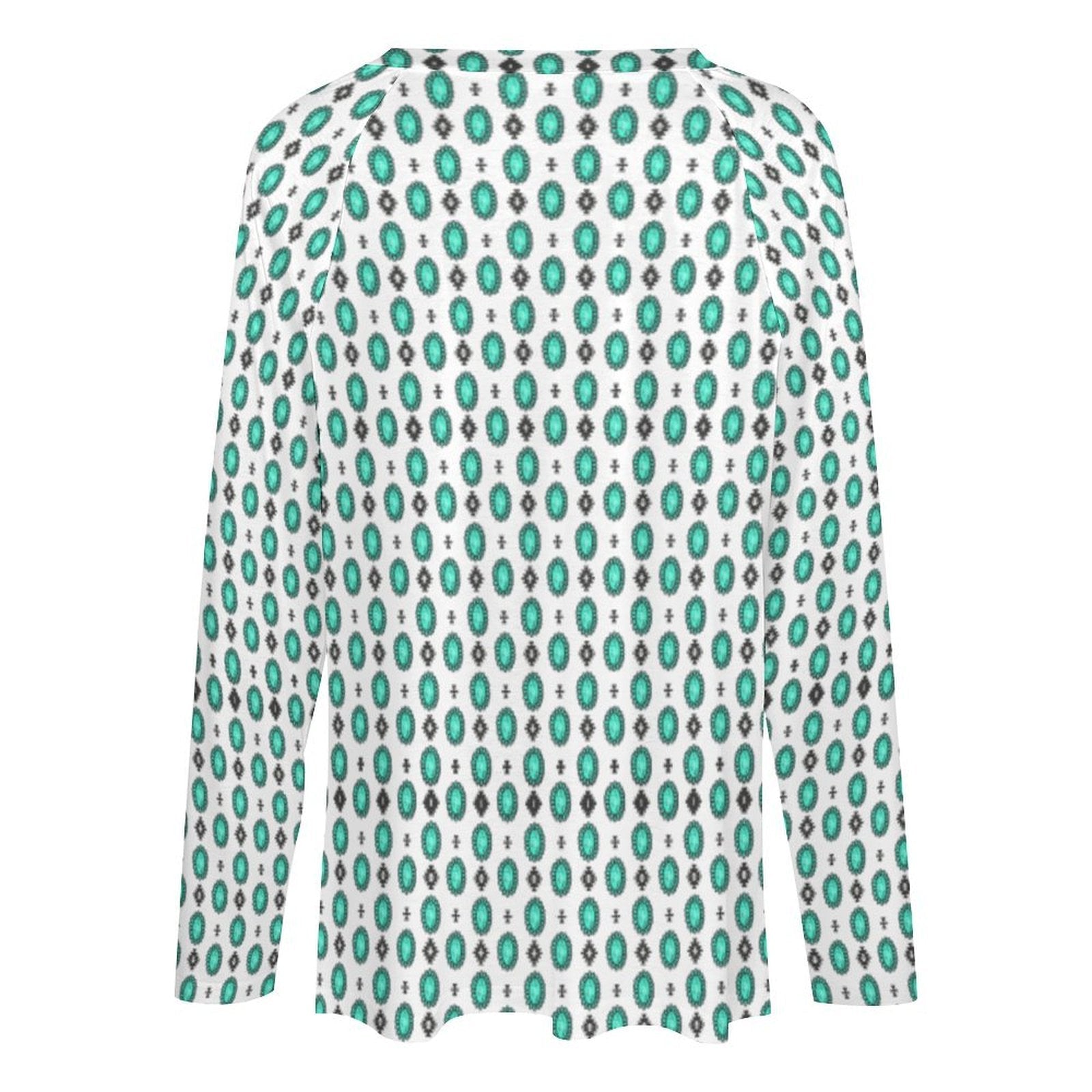 Baha Ranch Turquoise Concho Long Sleeve Top