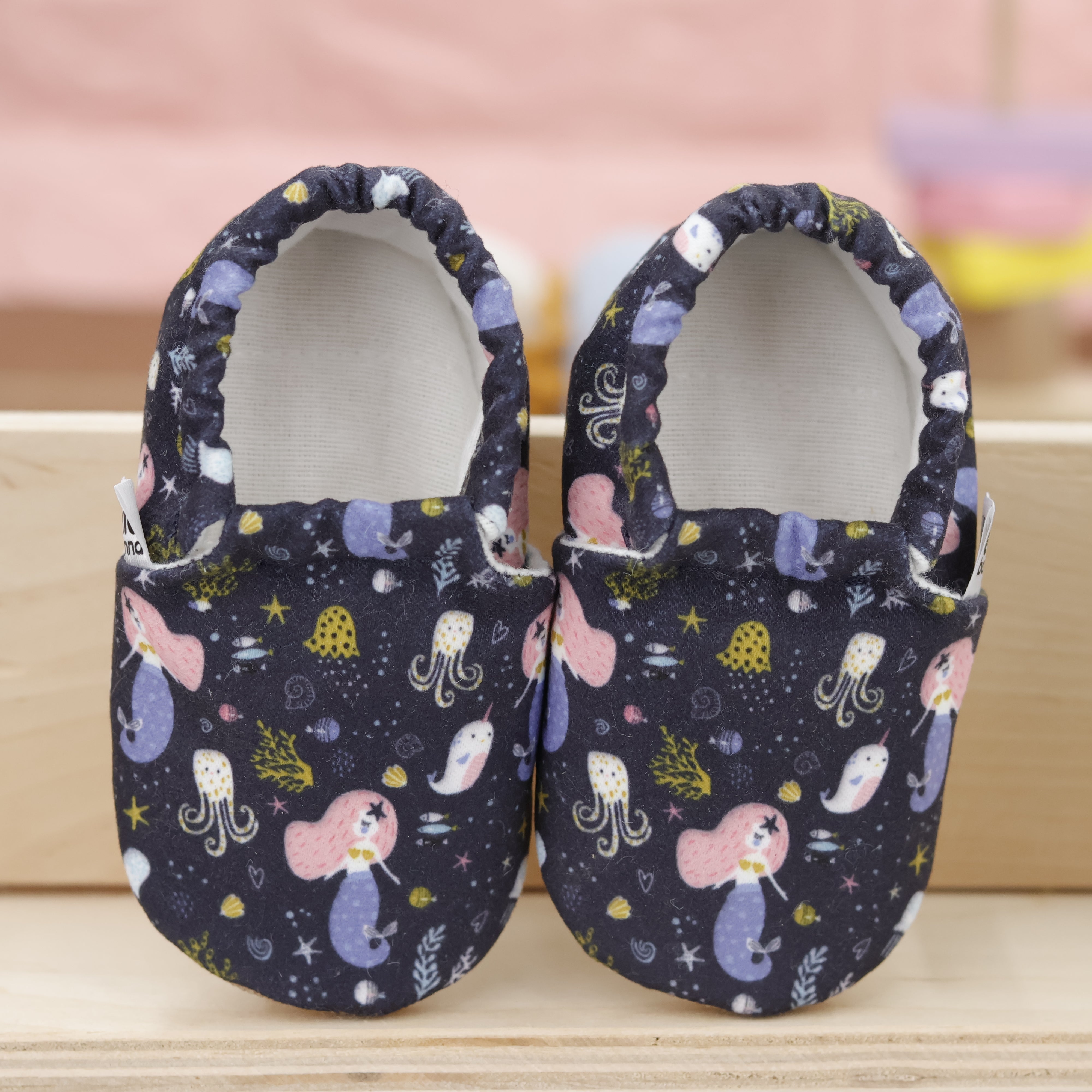 Ella Bonna Baby Moccasins, Slippers, Ocean
