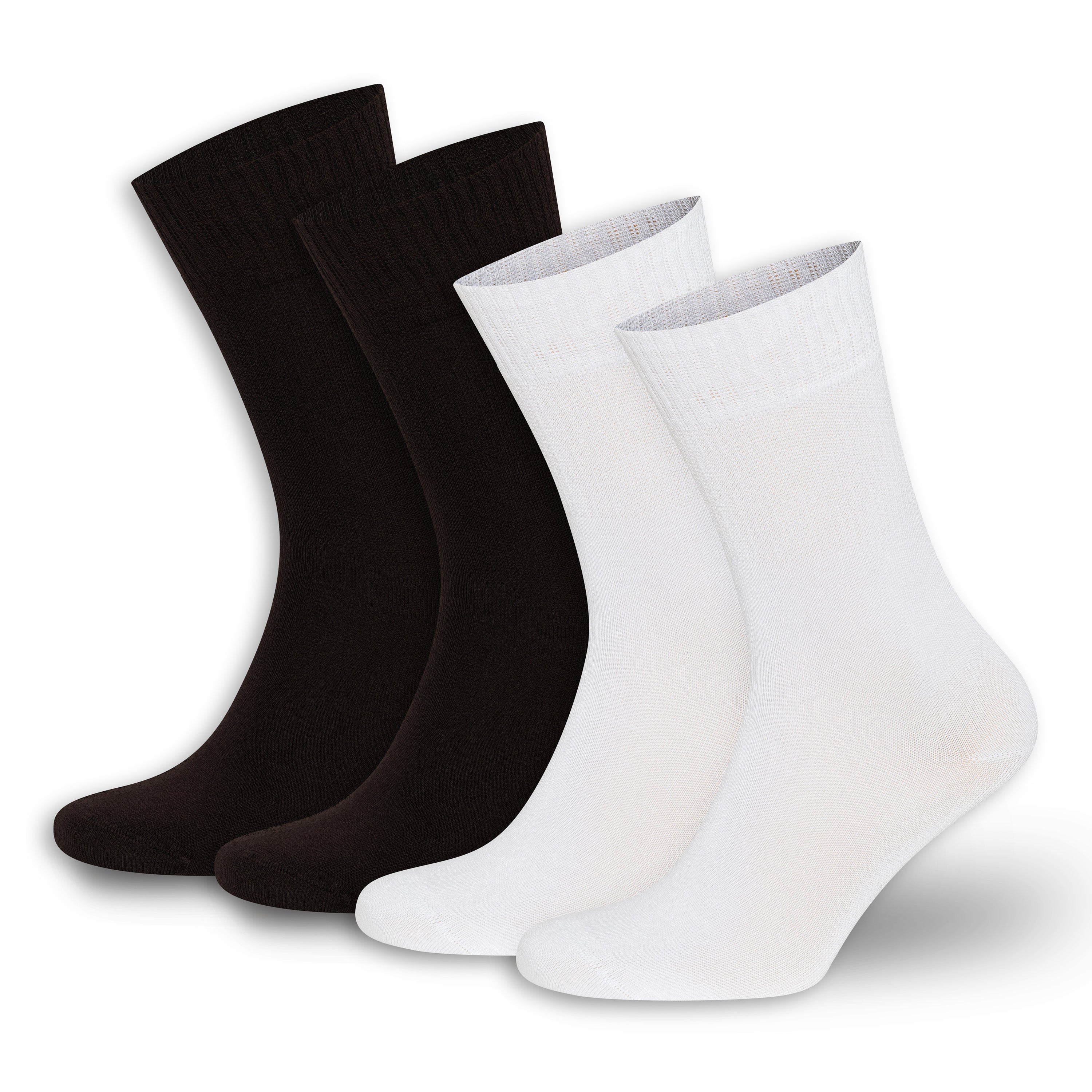 Men’s & Women’s Bamboo Diabetic Crew Socks 4-Pack