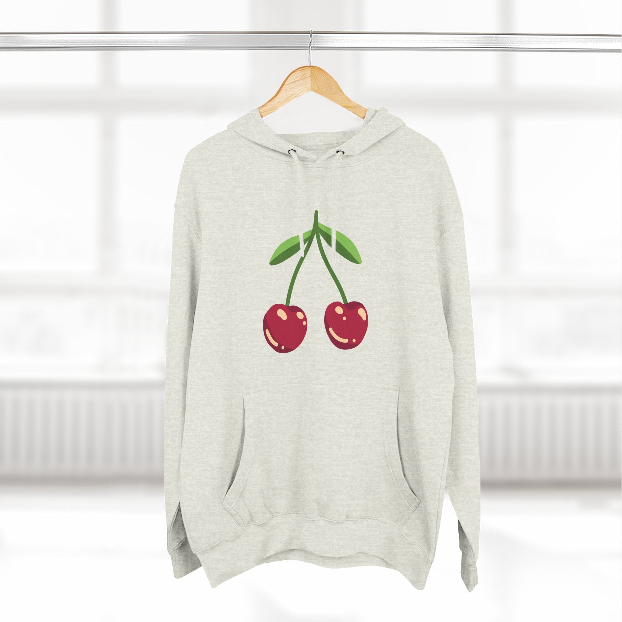 Cherry Graphic Hoodie — Cute Double Cherry Fleece Pullover