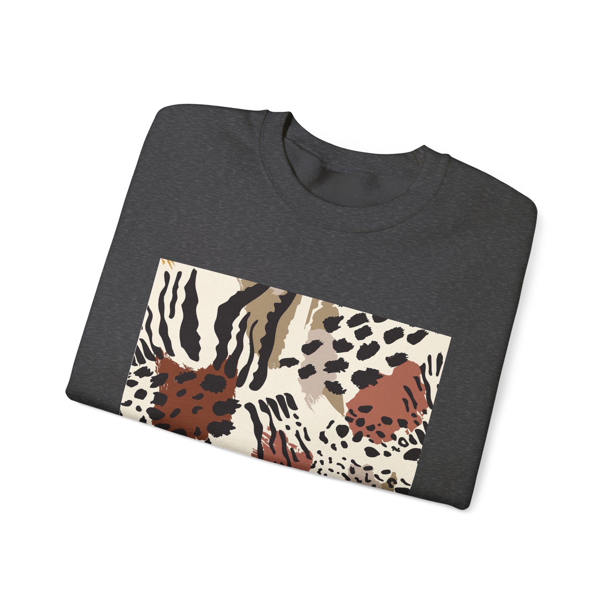 Wild Animal Print Crewneck Sweatshirt