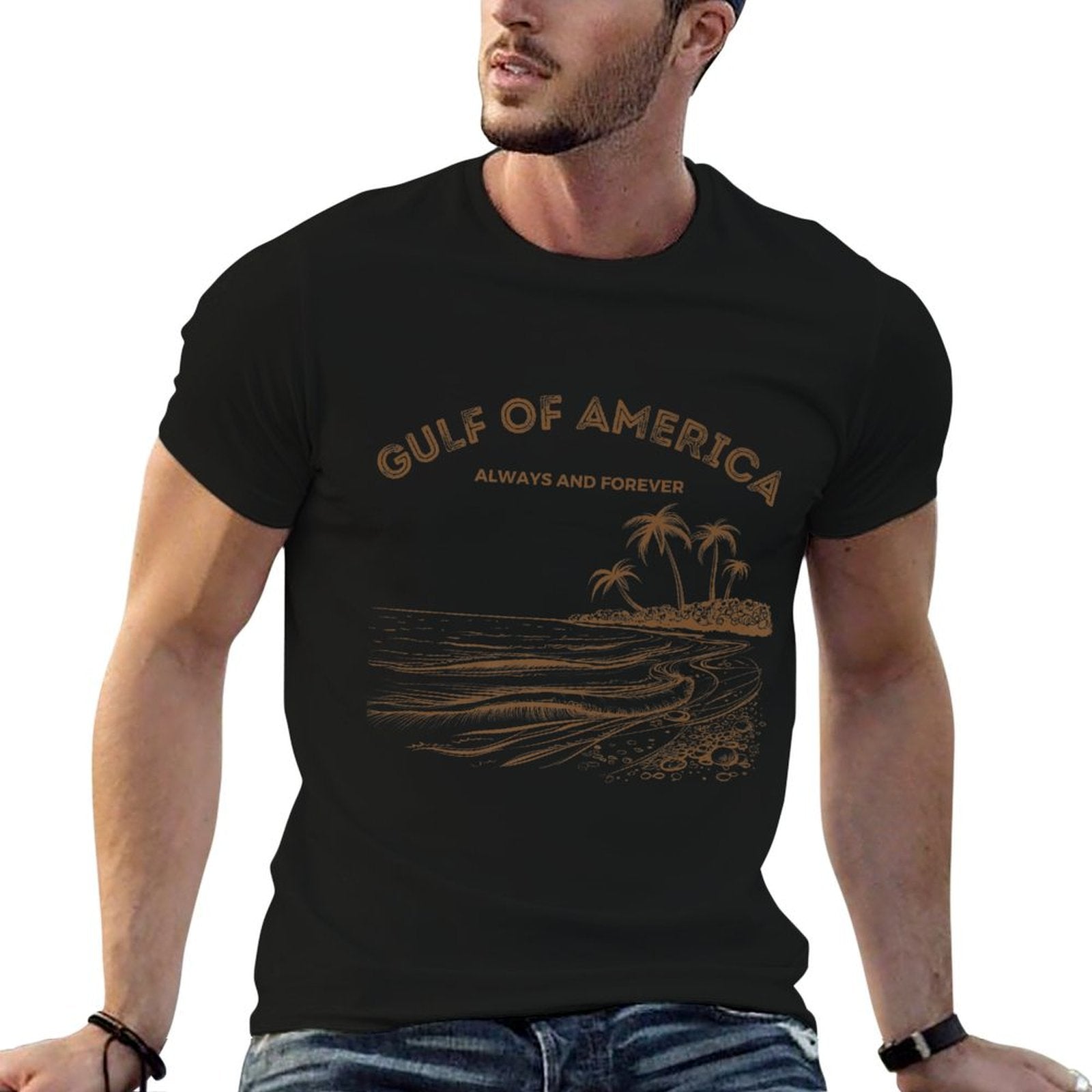 Gulf of USA America Retro Throwback Design Premium Affordable Price T-Shirt