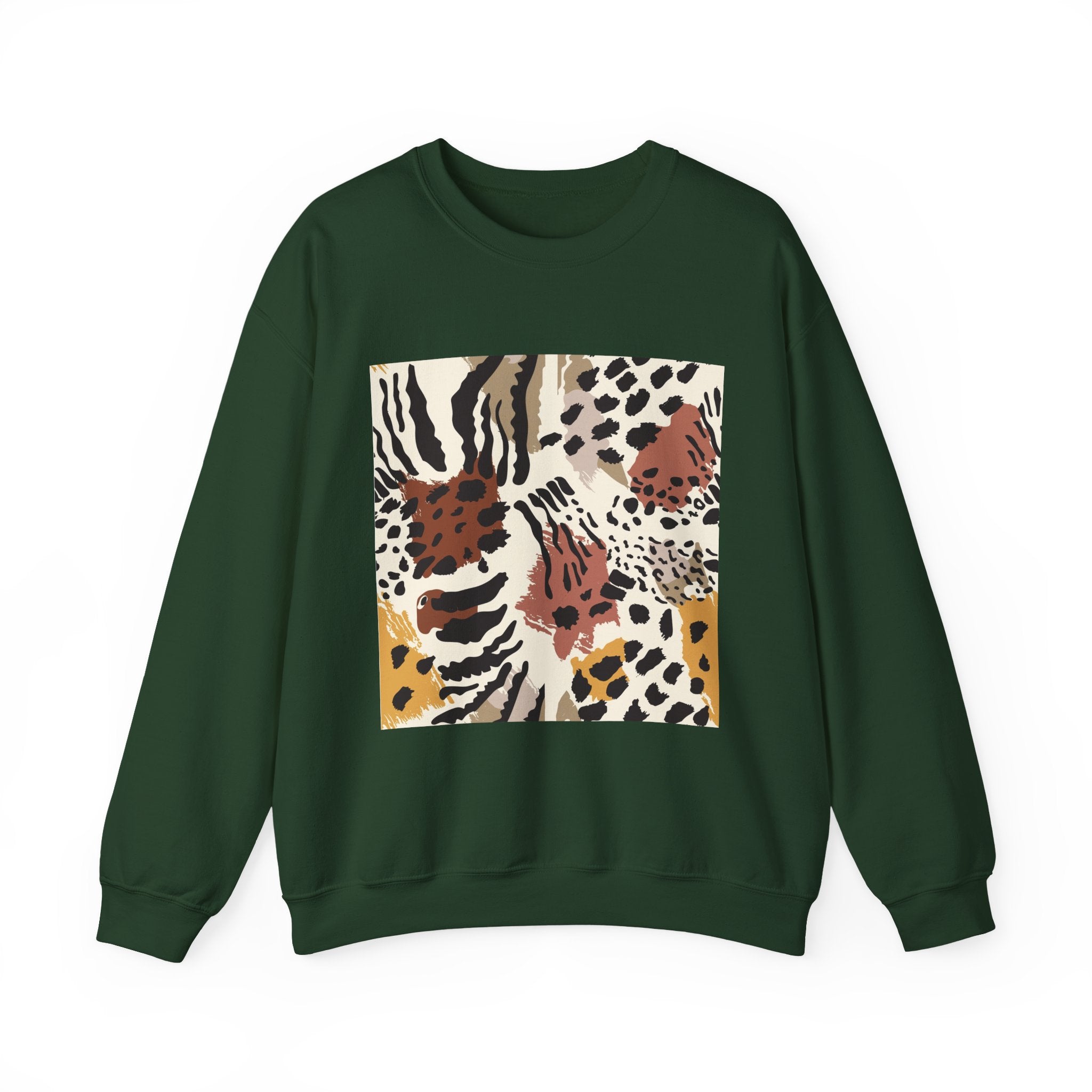 Wild Animal Print Crewneck Sweatshirt