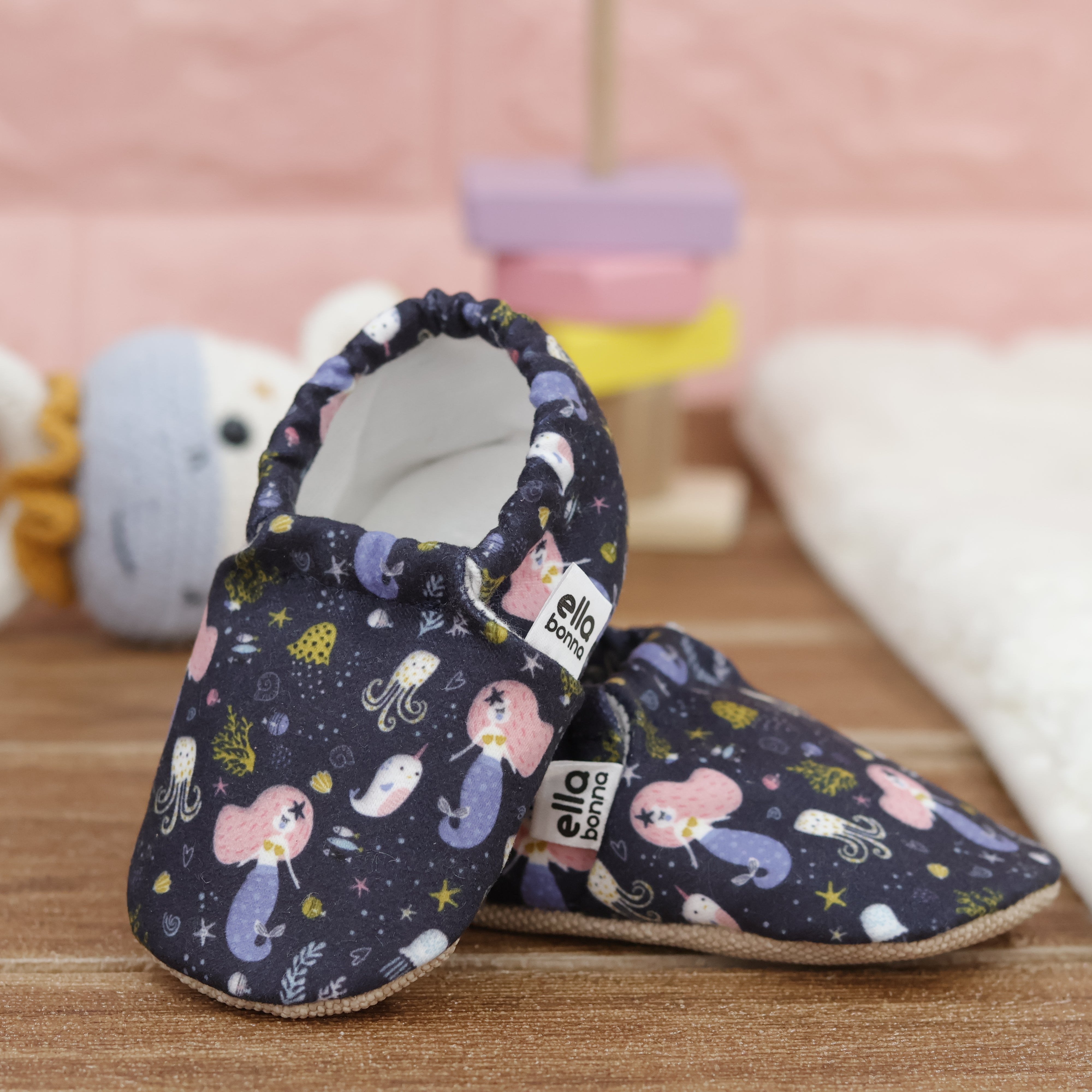 Ella Bonna Baby Moccasins, Slippers, Ocean