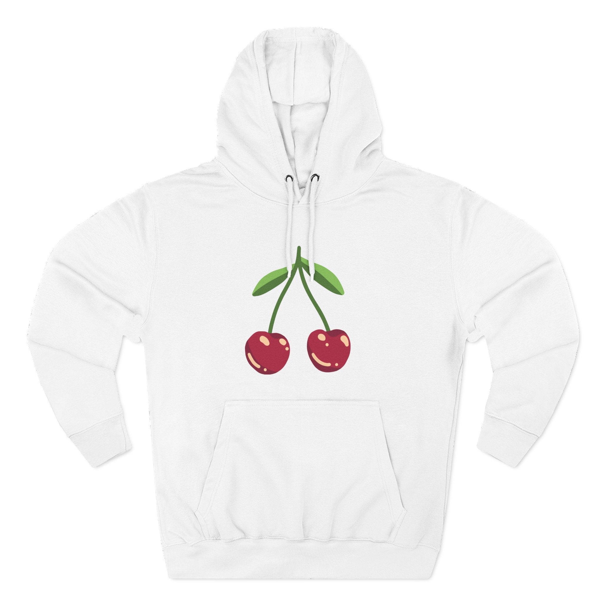 Cherry Graphic Hoodie — Cute Double Cherry Fleece Pullover