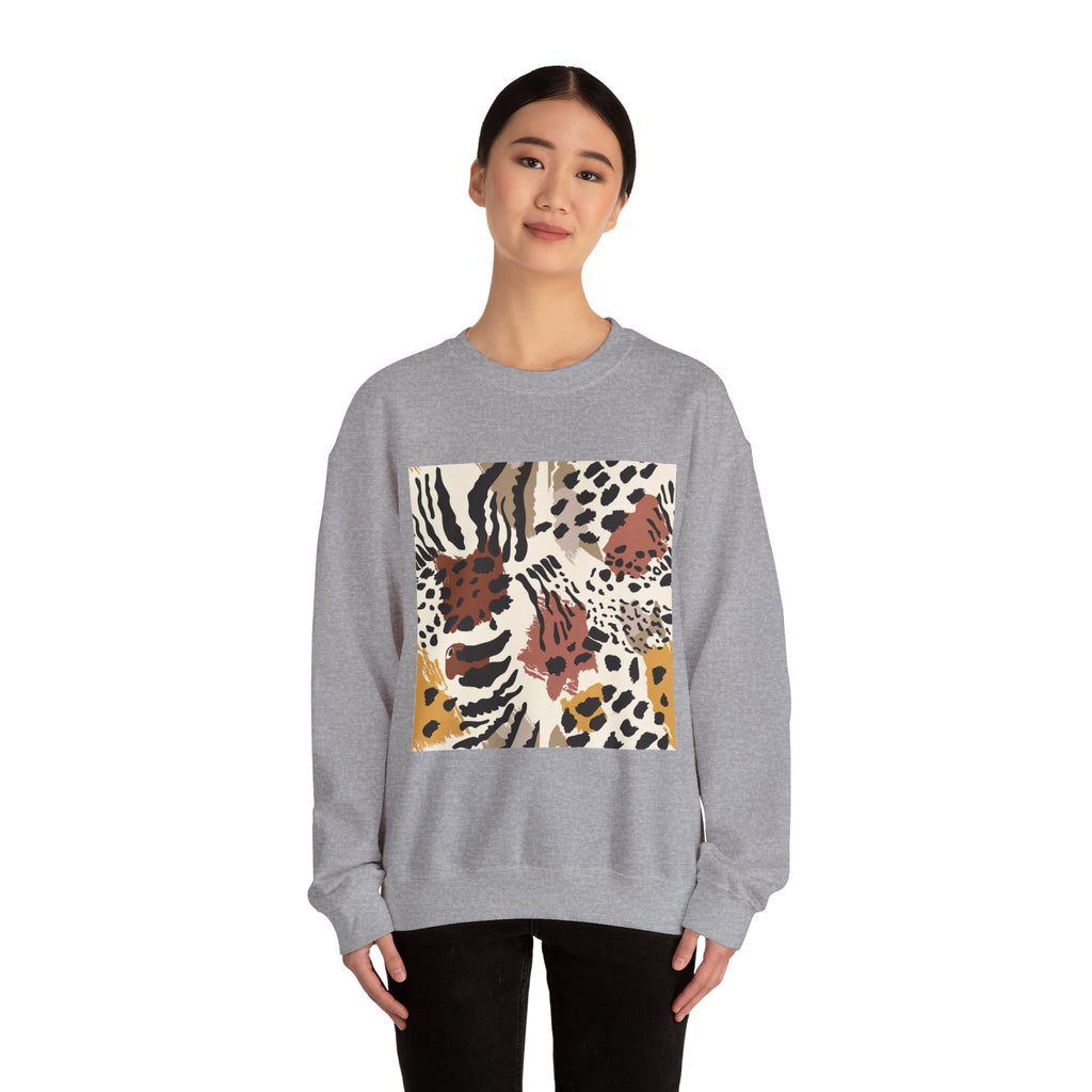 Wild Animal Print Crewneck Sweatshirt