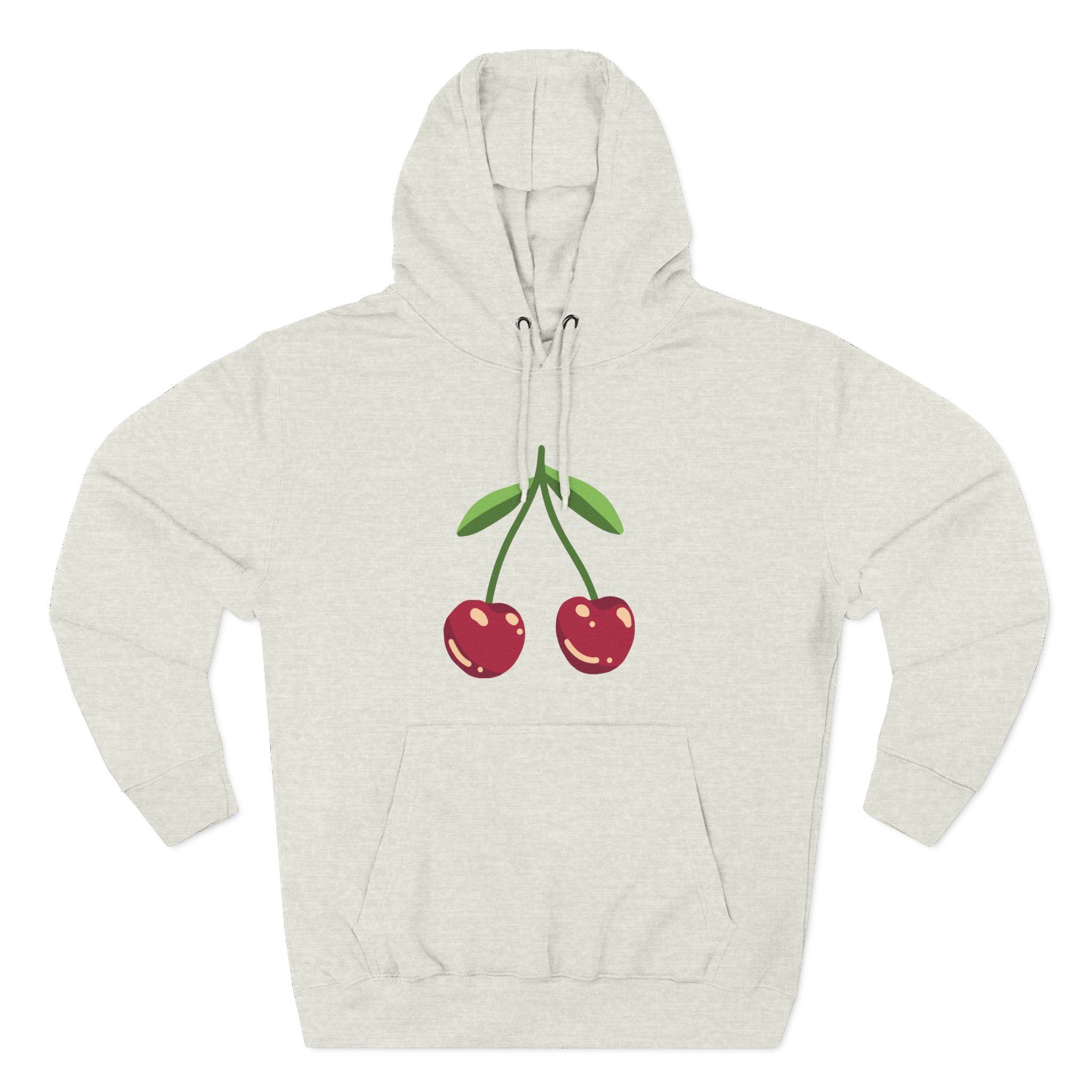 Cherry Graphic Hoodie — Cute Double Cherry Fleece Pullover