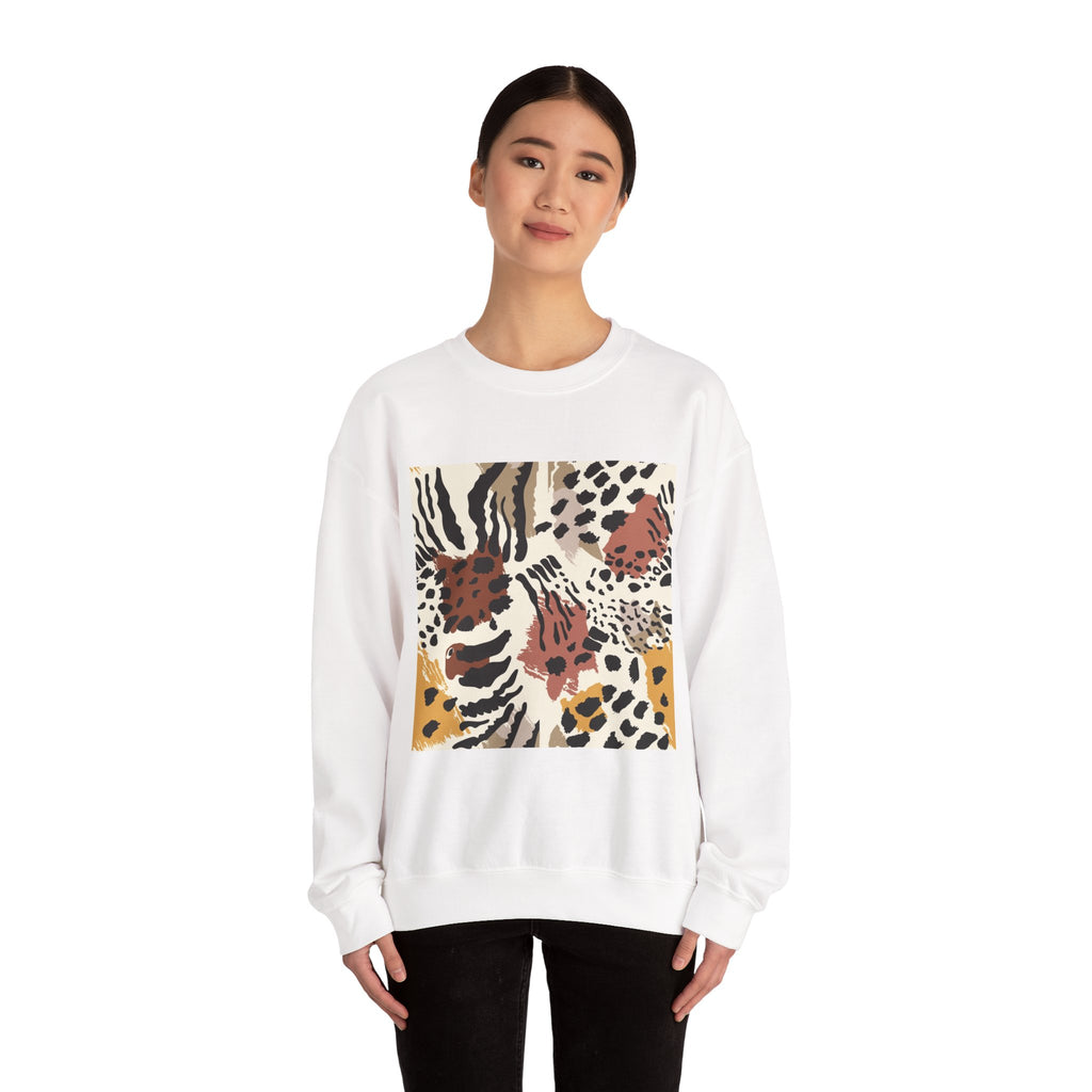 Wild Animal Print Crewneck Sweatshirt