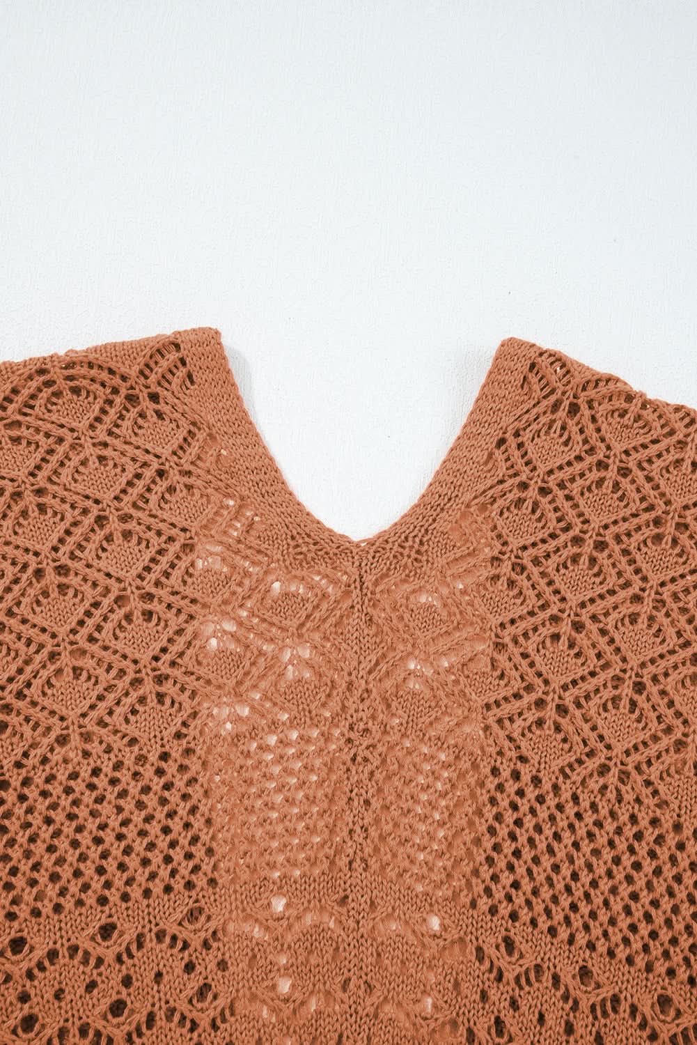 Jet Stream Mix Pattern Hollow Knit Open Front Cardigan