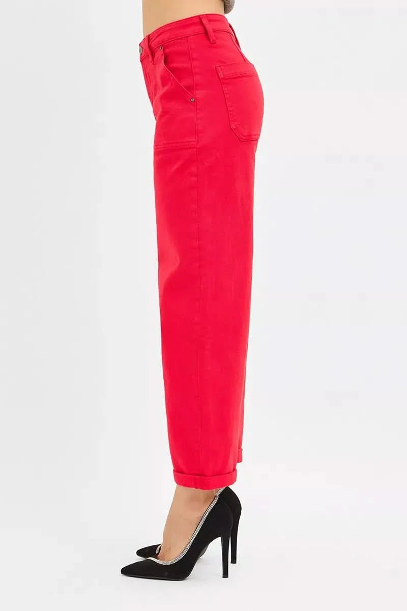 Risen High Rise Ankle Cuffed Barrel Pants Chic Everyday