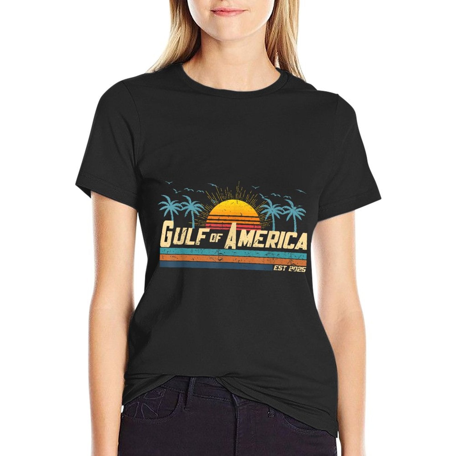Retro Vintage Gulf of USA America Beach Men Women Graphic-printed T-Shirt
