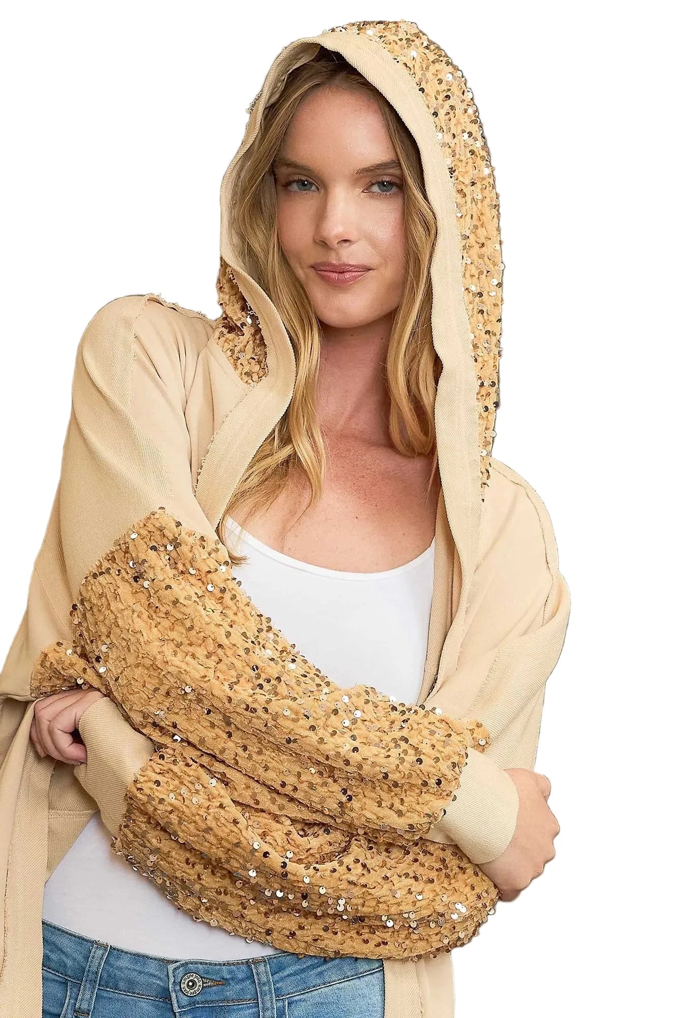 Sequined French Terry Jacket