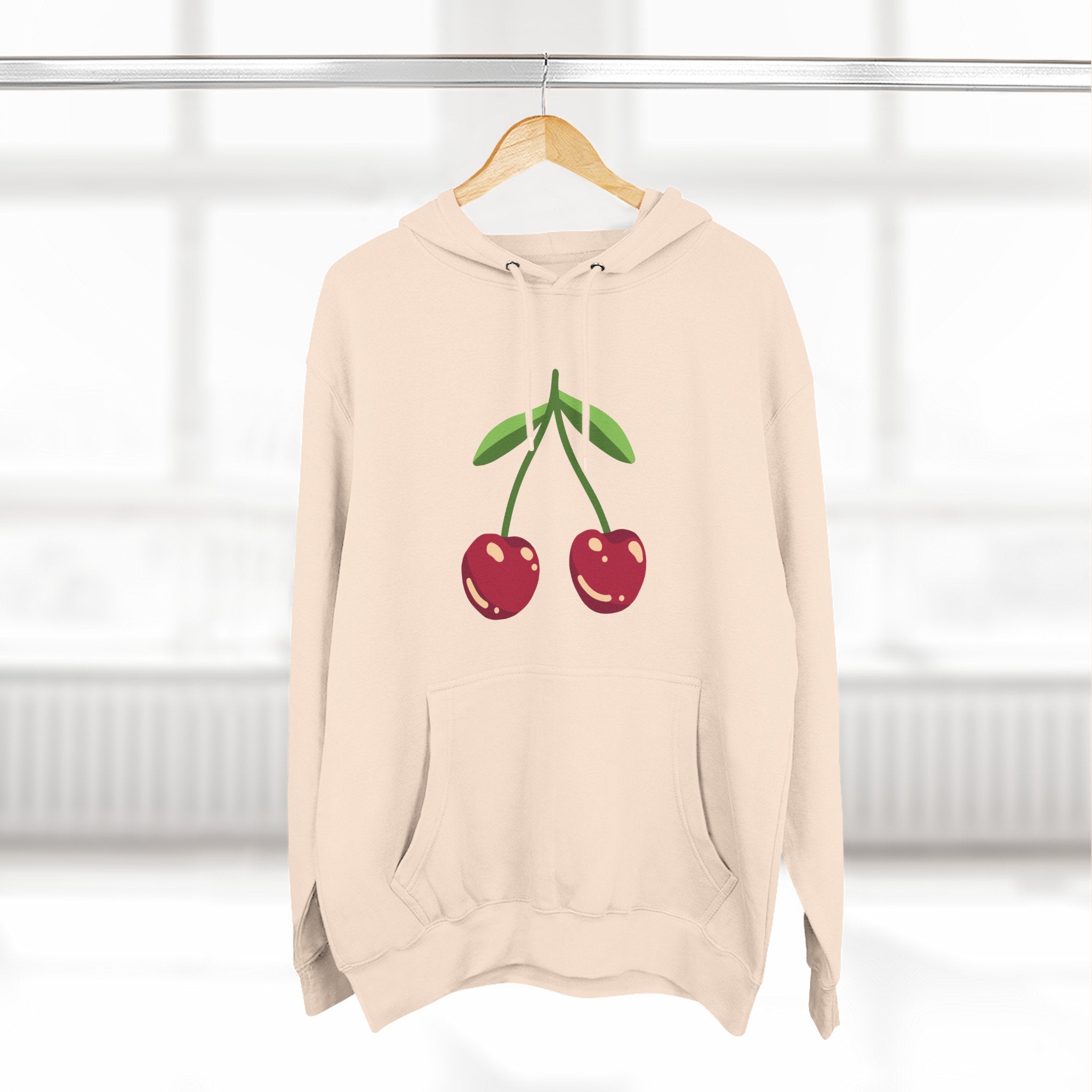 Cherry Graphic Hoodie — Cute Double Cherry Fleece Pullover