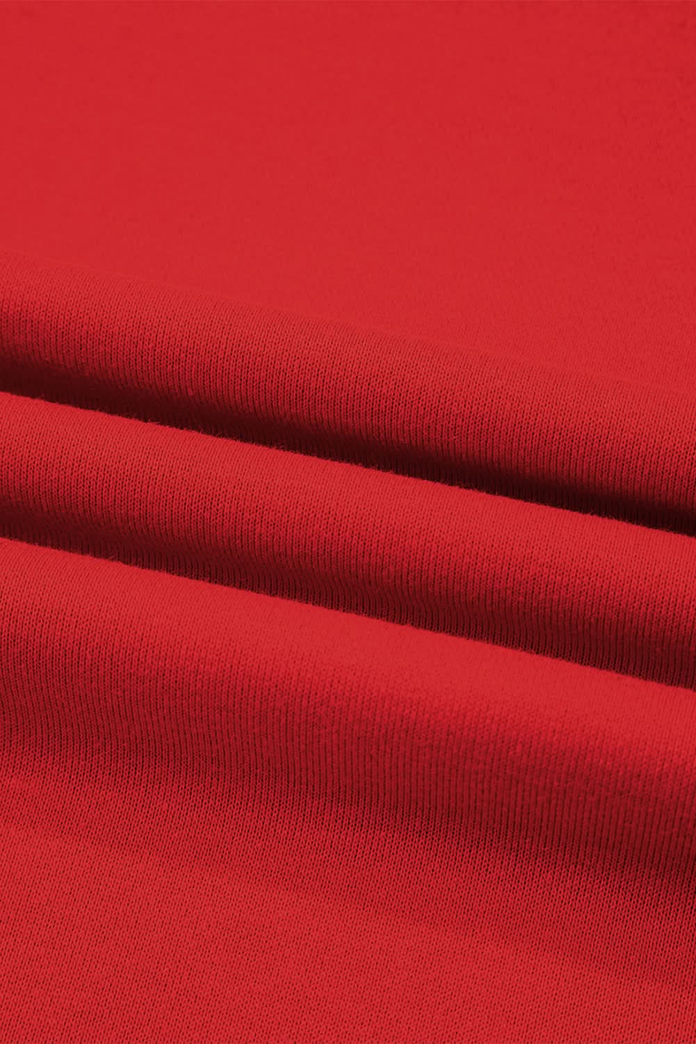 Fiery Red Preppy Striped Sleeve Loose Sweatshirt Casual