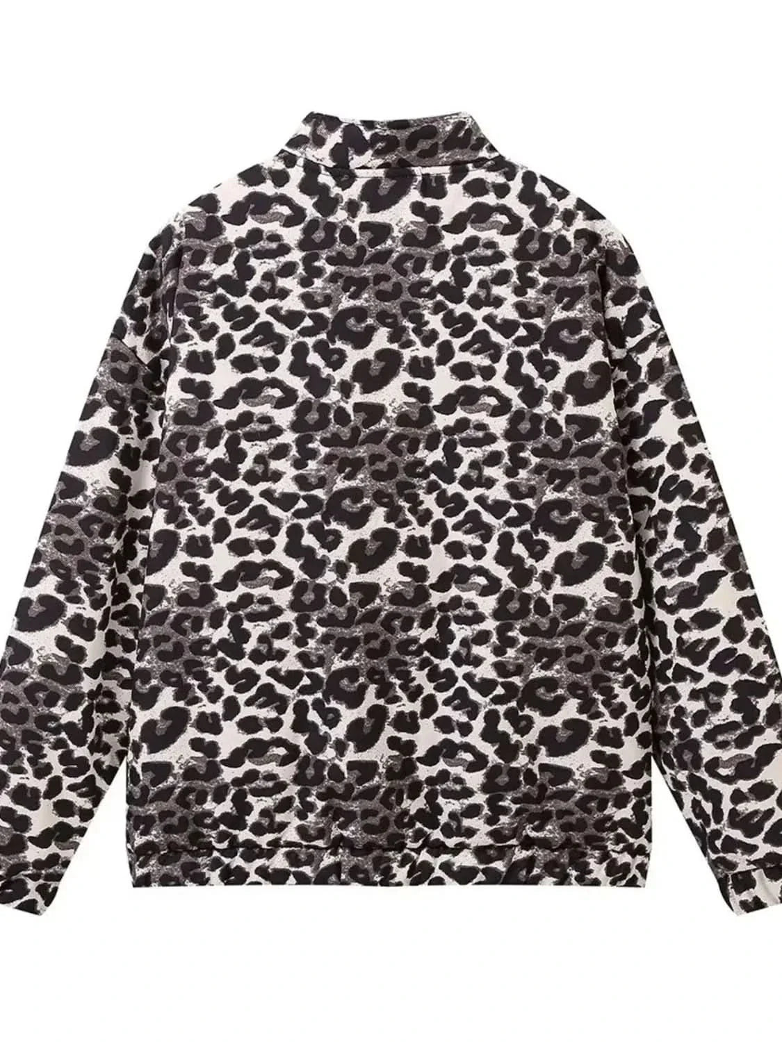 Leopard Print Oversized Bomber Jacket Womens Coat Style