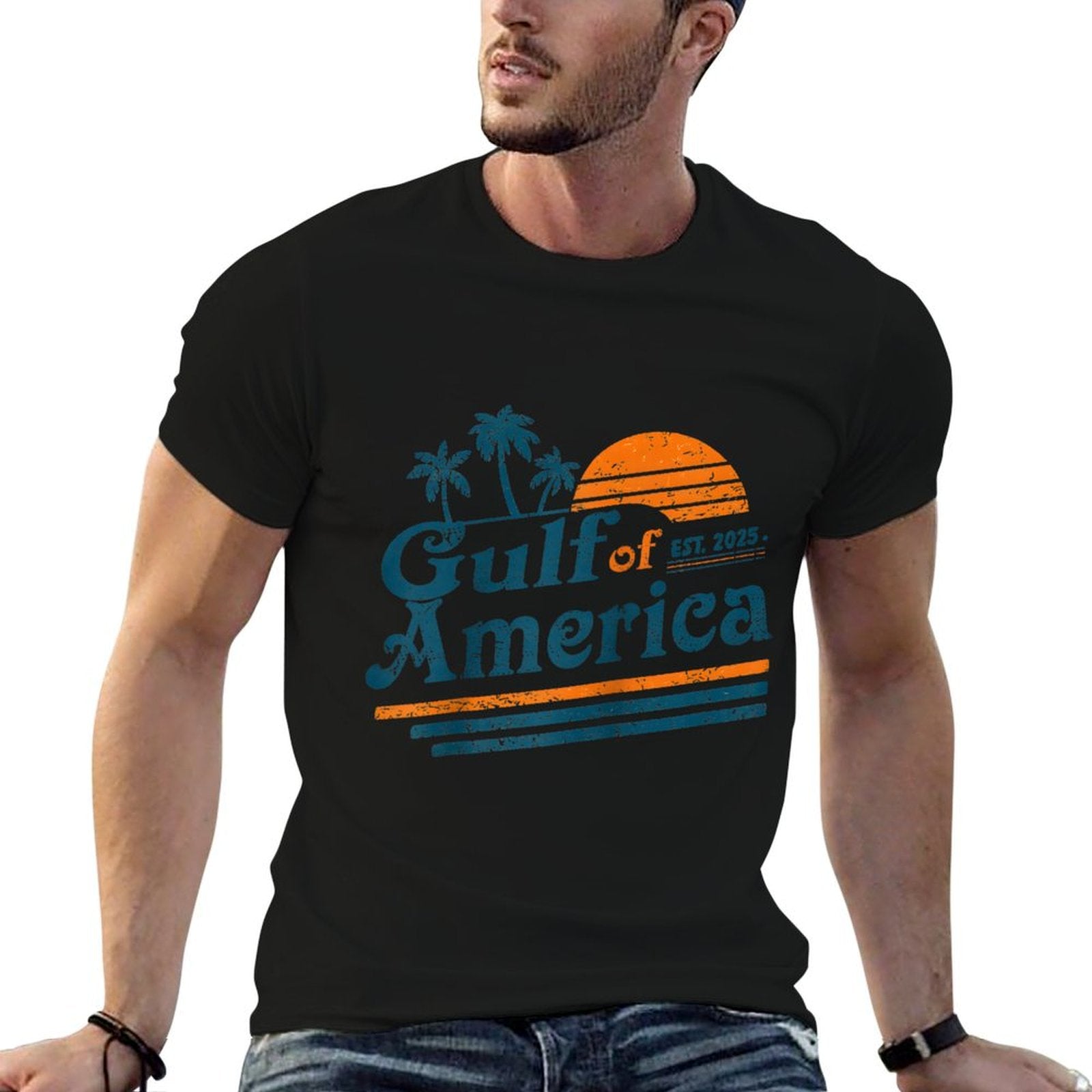 Gulf of US America Shirt Retro Golf of US America Shirt Raglan Baseball Fade-proof Color T-Shirt
