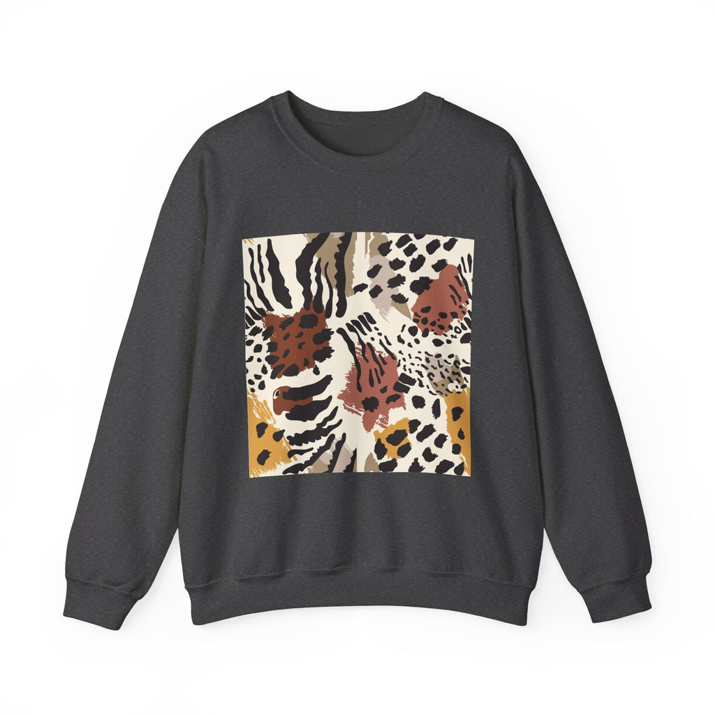 Wild Animal Print Crewneck Sweatshirt