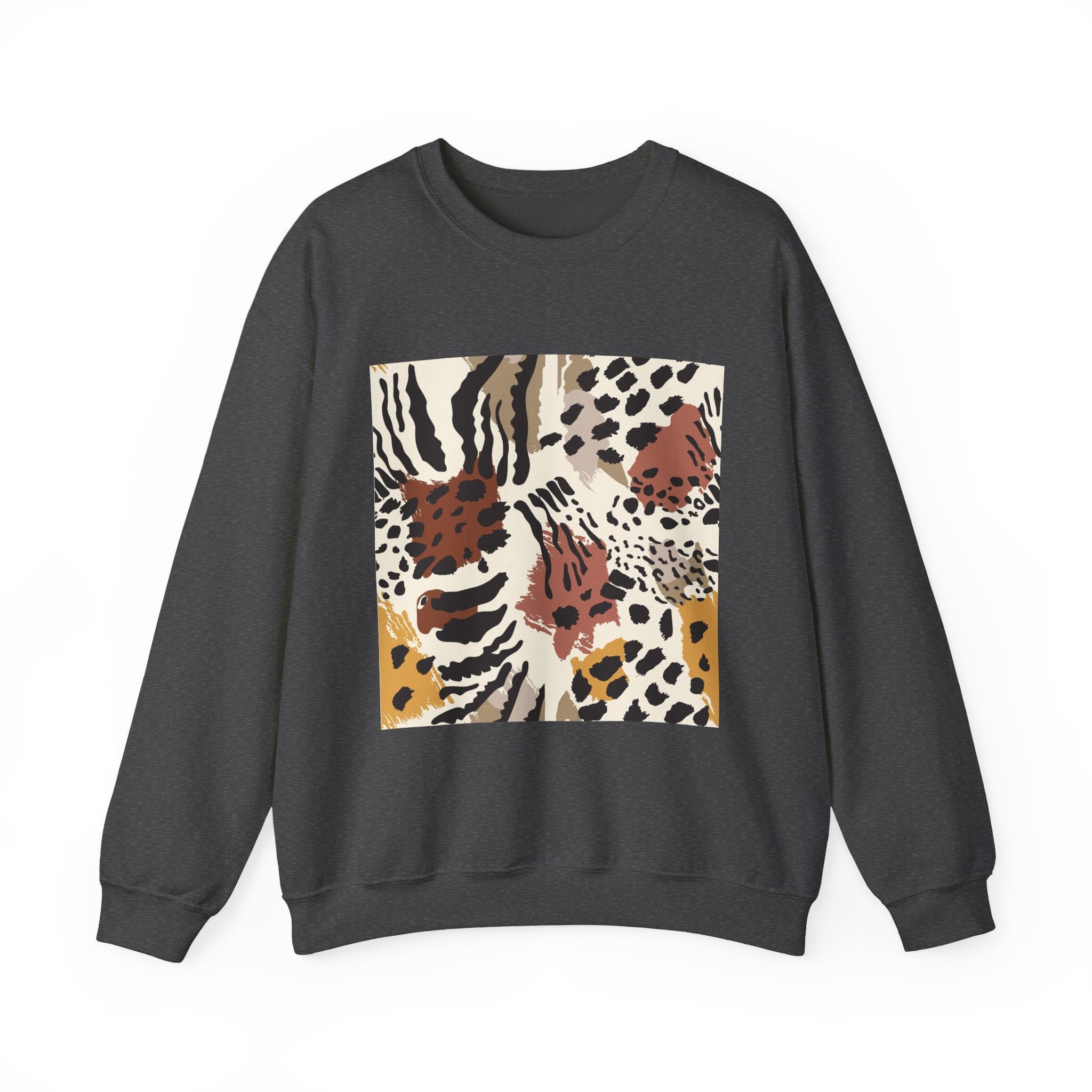 Wild Animal Print Crewneck Sweatshirt
