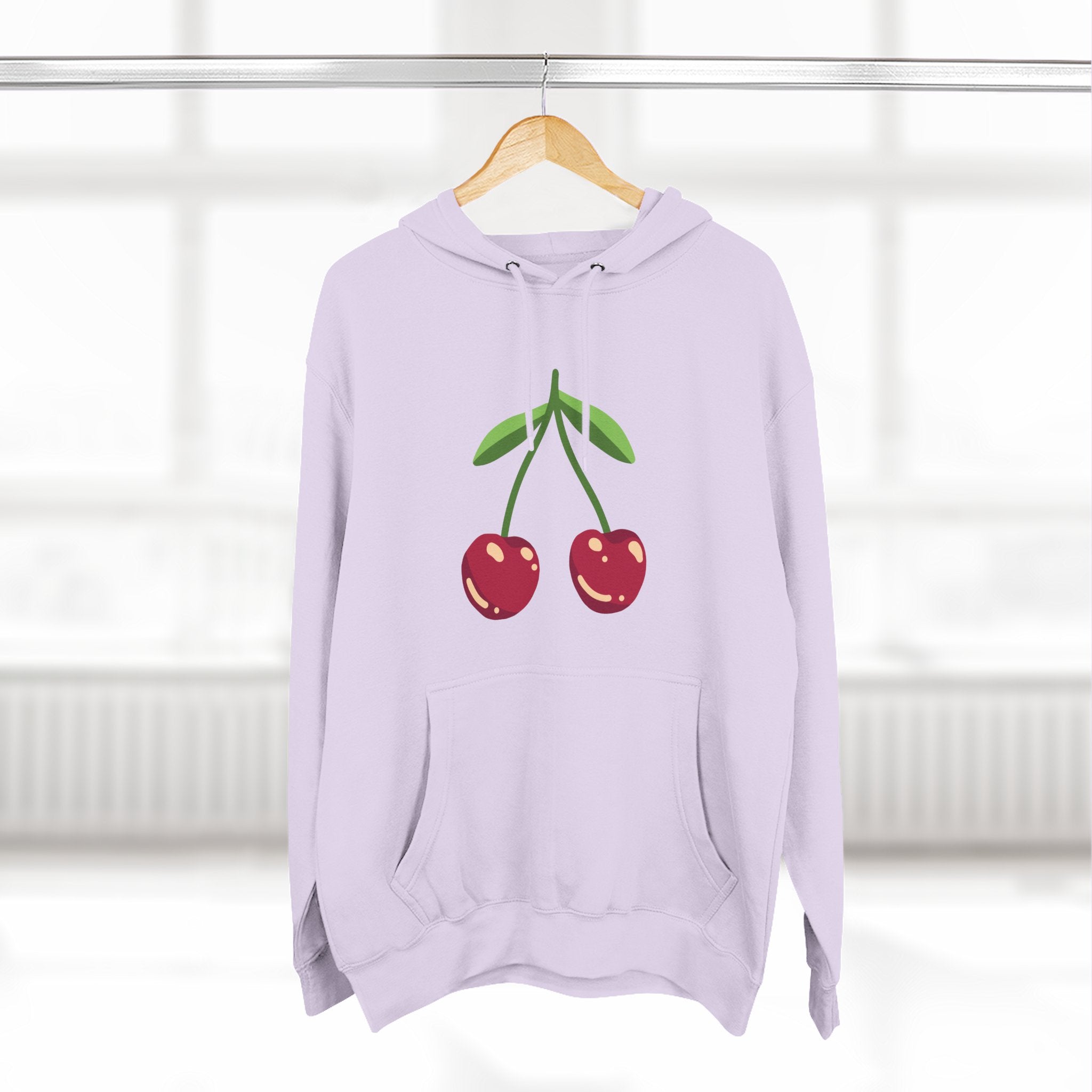 Cherry Graphic Hoodie — Cute Double Cherry Fleece Pullover