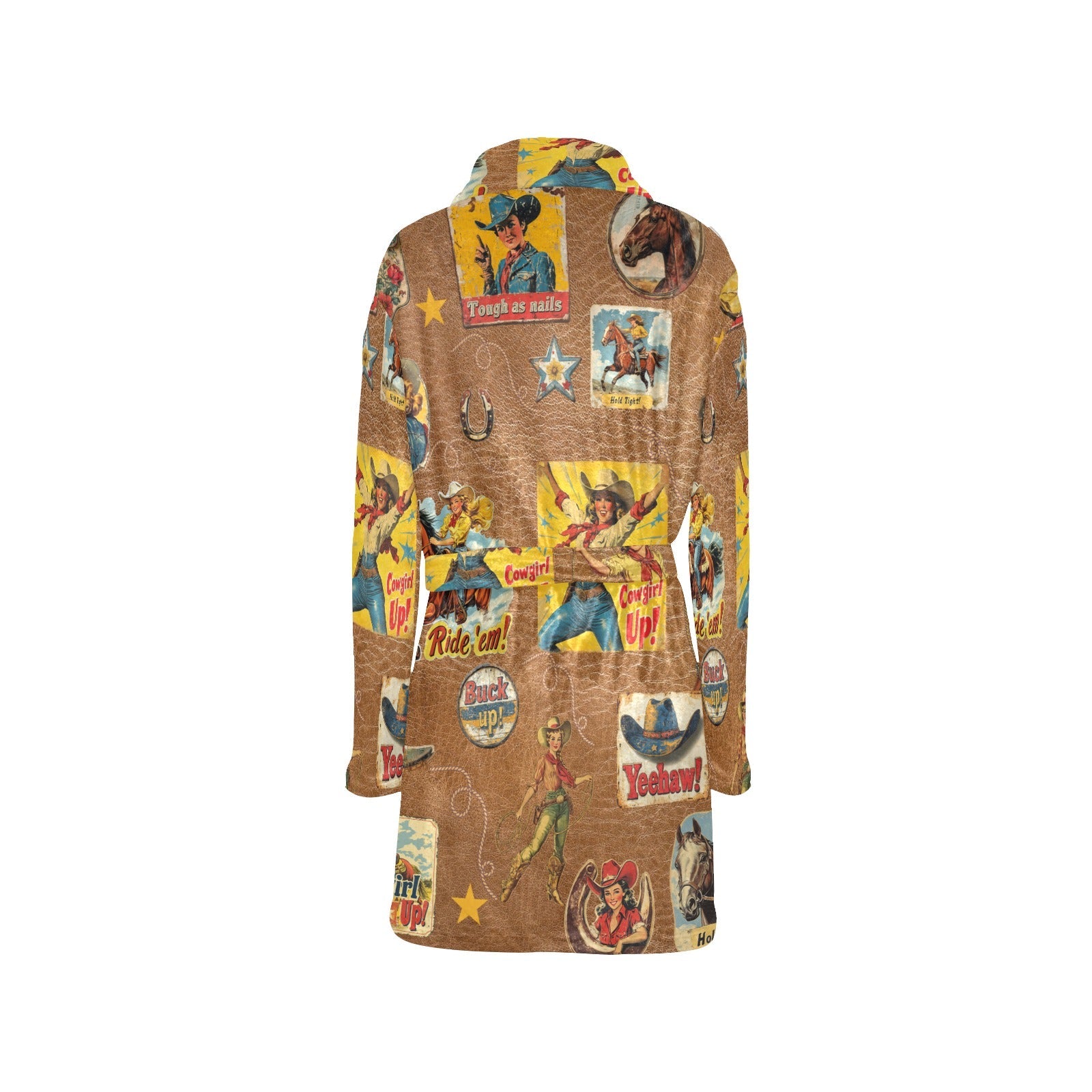 Vintage Cowgirl Collage Bath Robe