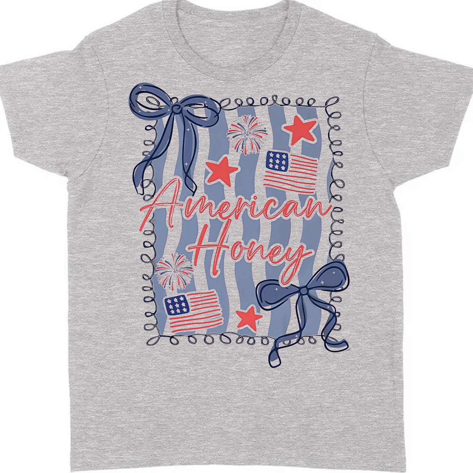 American Honey Coquette Shirt | Preppy 4th Of July T-Shirt | Vintage USA Shirt | Land Of The Free Tee | Independence Day Shirt 682472