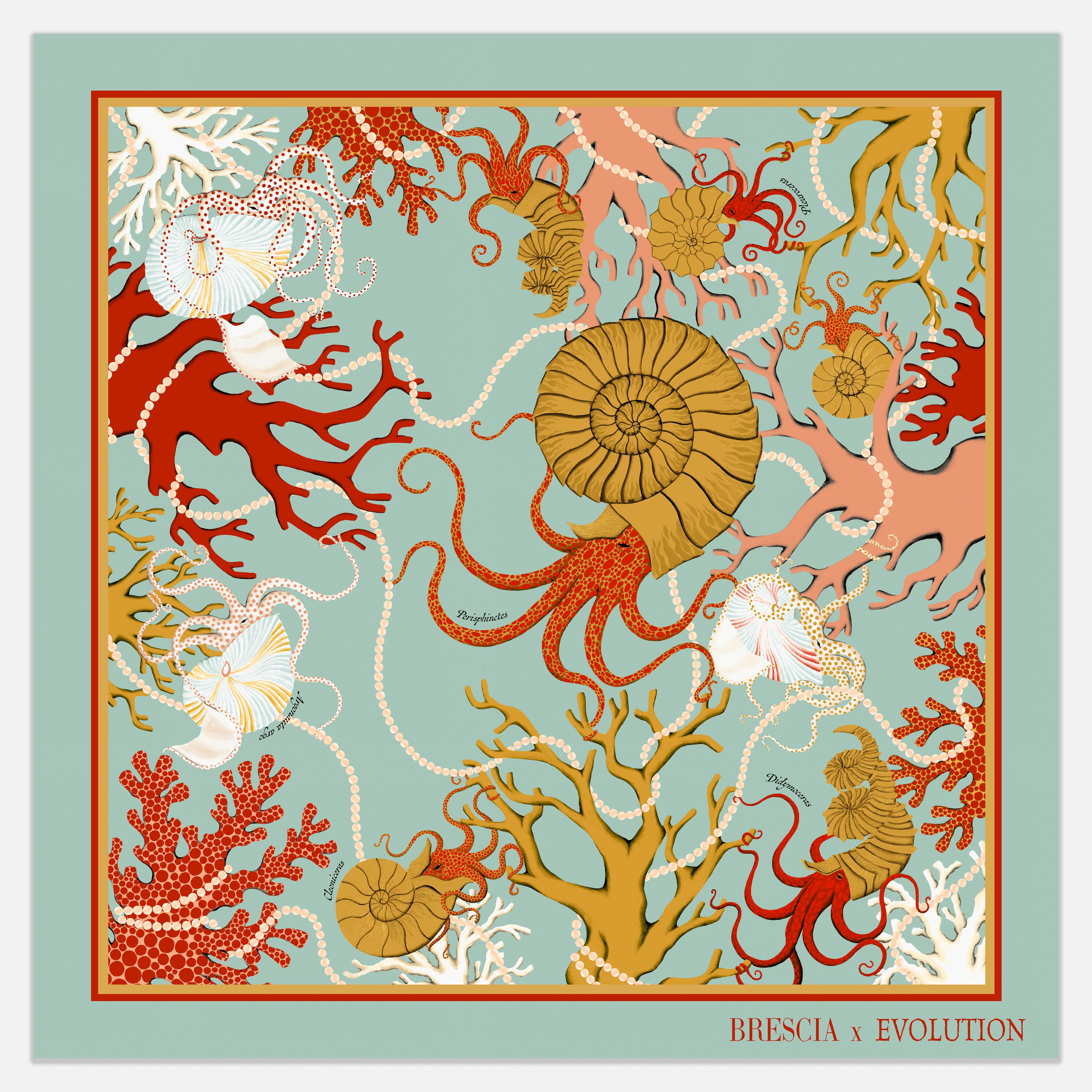 Prehistoric Seas Silk Scarf